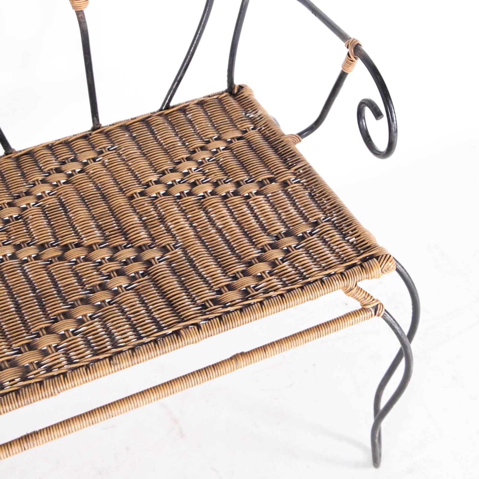 Iron and rattan bench 1