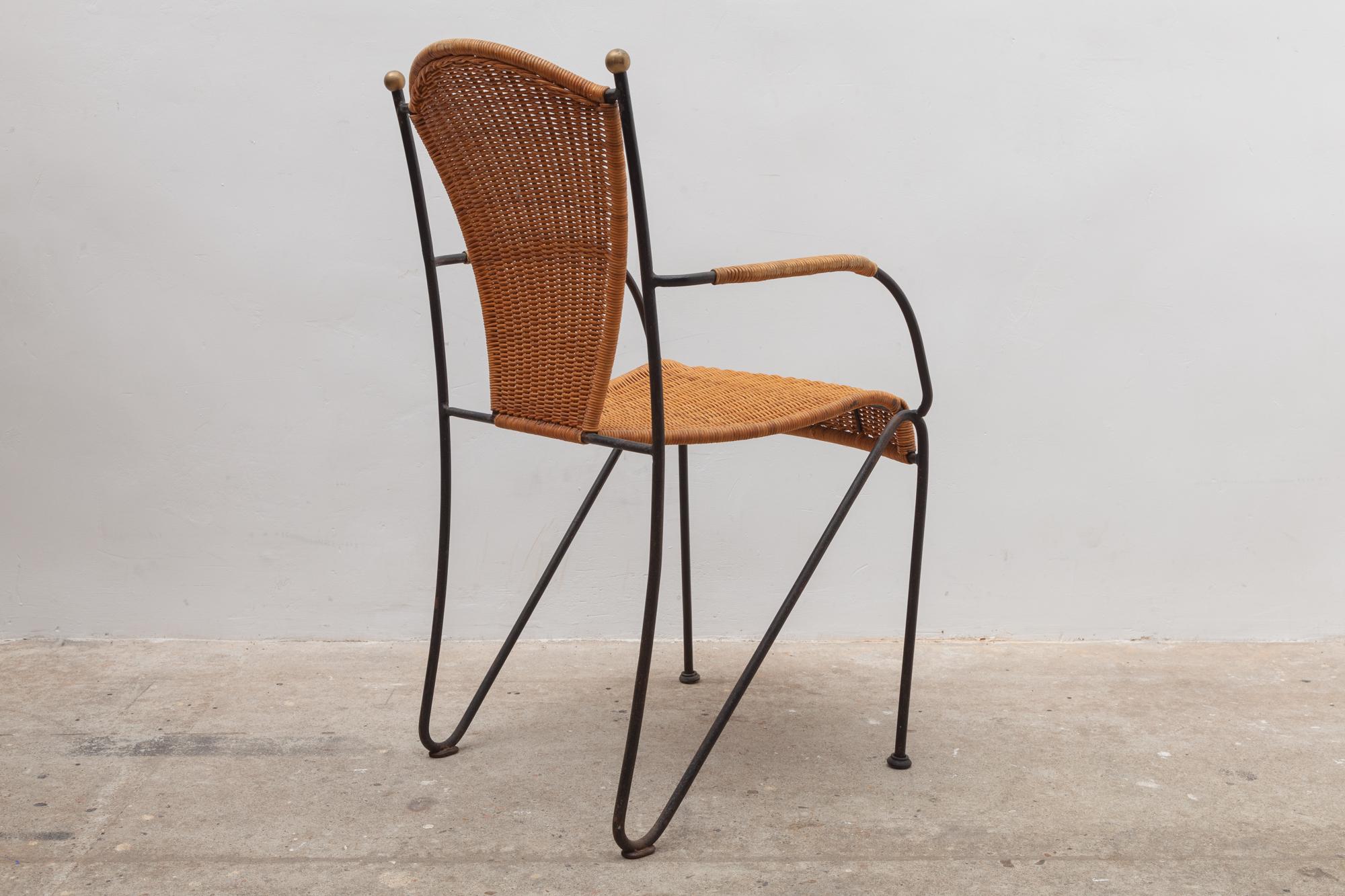 Iron and Rattan Indoor and Outdoor Patio Chairs by Pipsan Saarinen Swanson 1