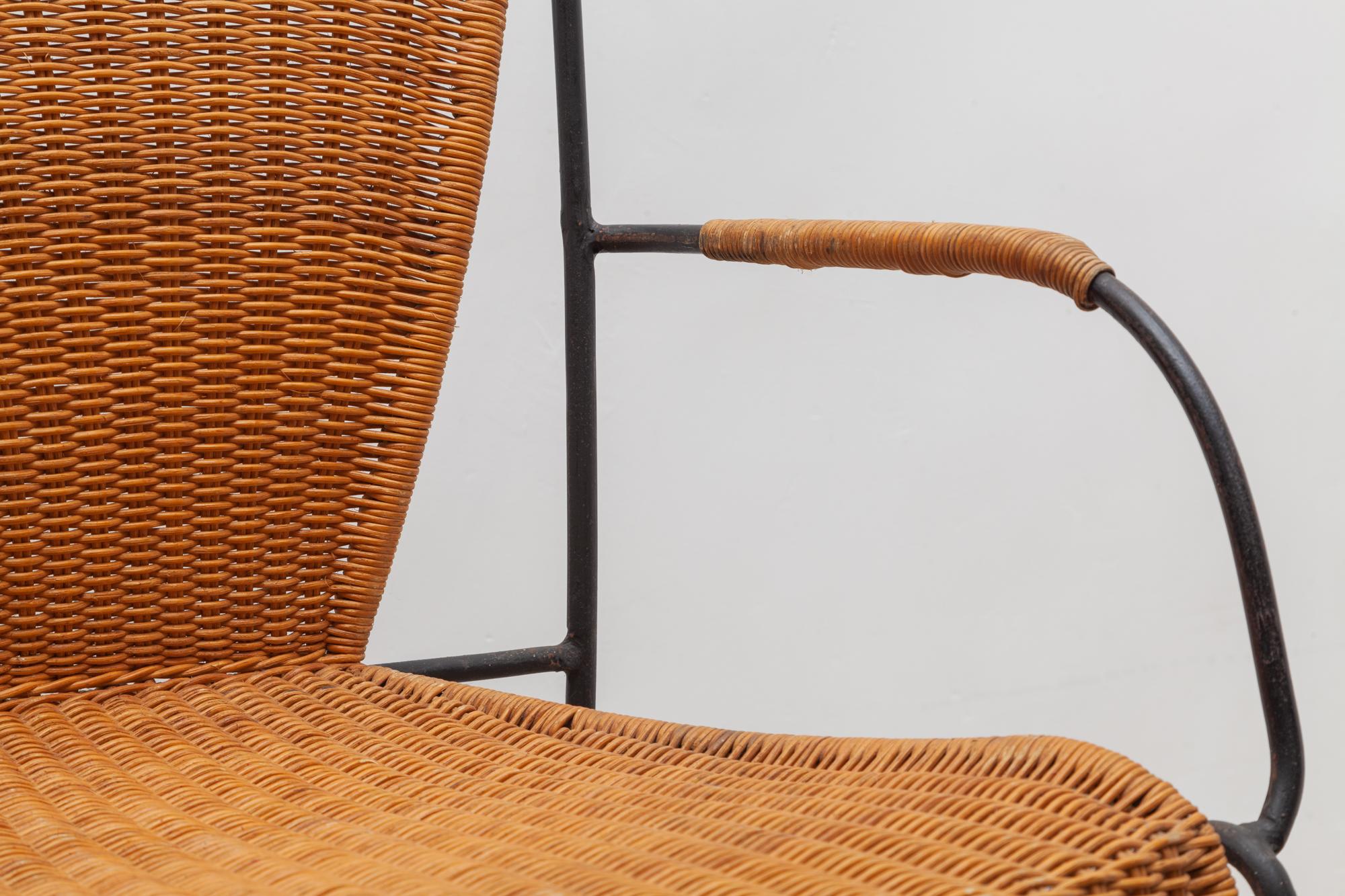 Iron and Rattan Indoor and Outdoor Patio Chairs by Pipsan Saarinen Swanson 2