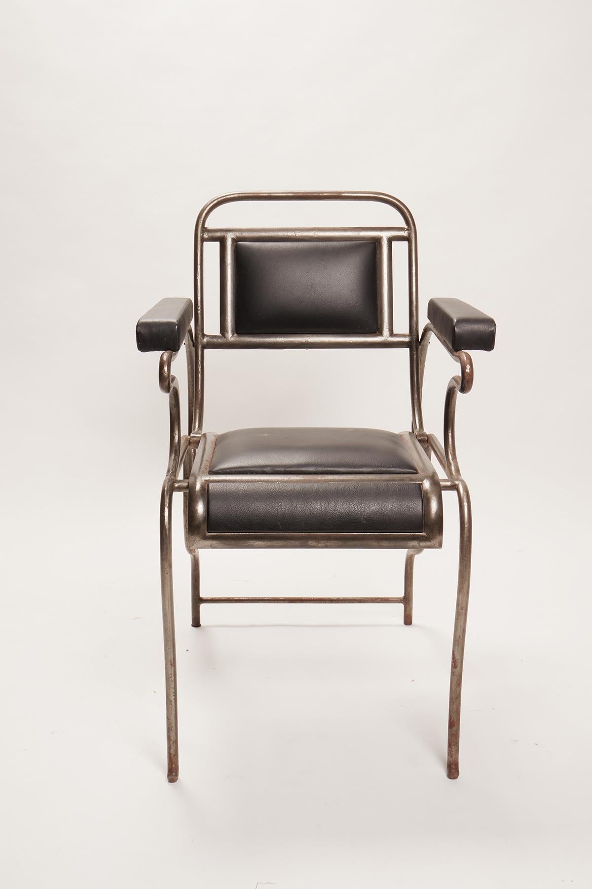 Iron and Stainless Steel Dentist Armchair, USA, 1930 For Sale 3