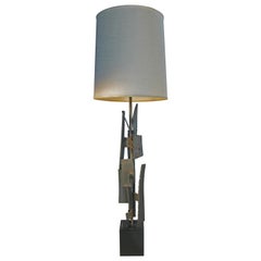 Iron and Steel 1960s Table Lamp by Richard Barr for Laurel Lamp Company