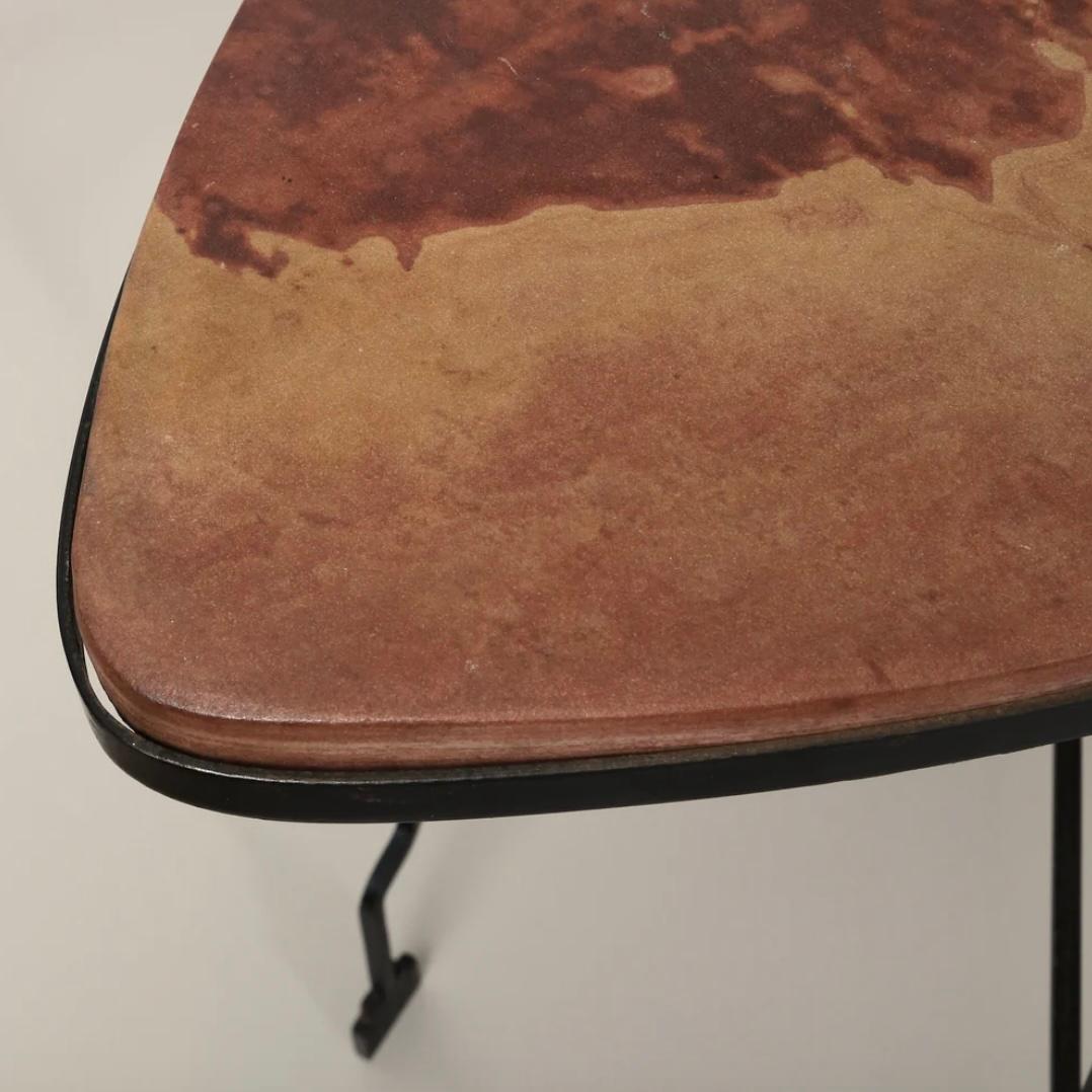 Table en fer et en pierre Bon état - En vente à Culver City, CA