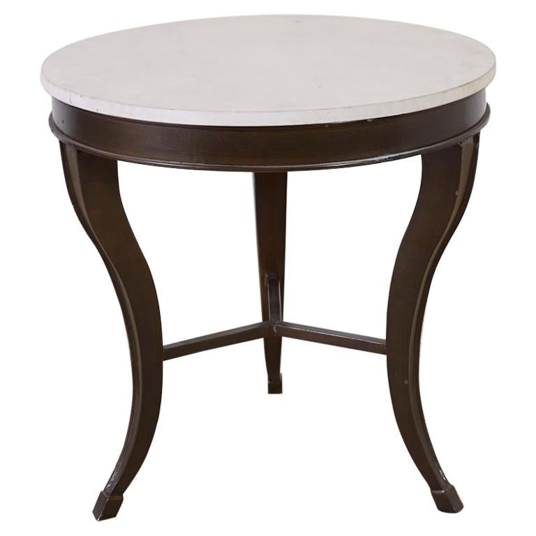 Iron and Stone Top Center Table or Drink Table