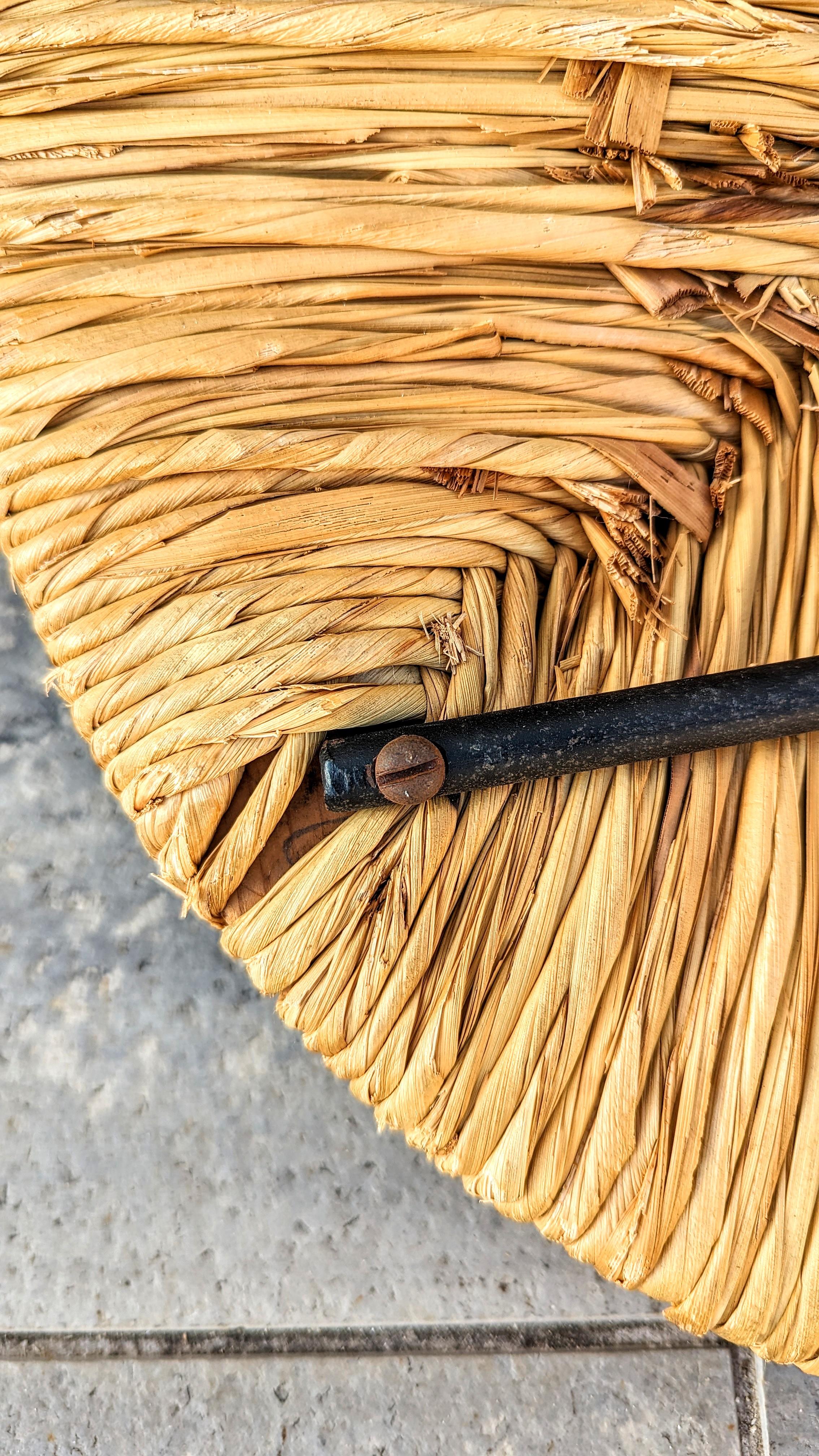 Iron and Straw Stool, France 1960s For Sale 4