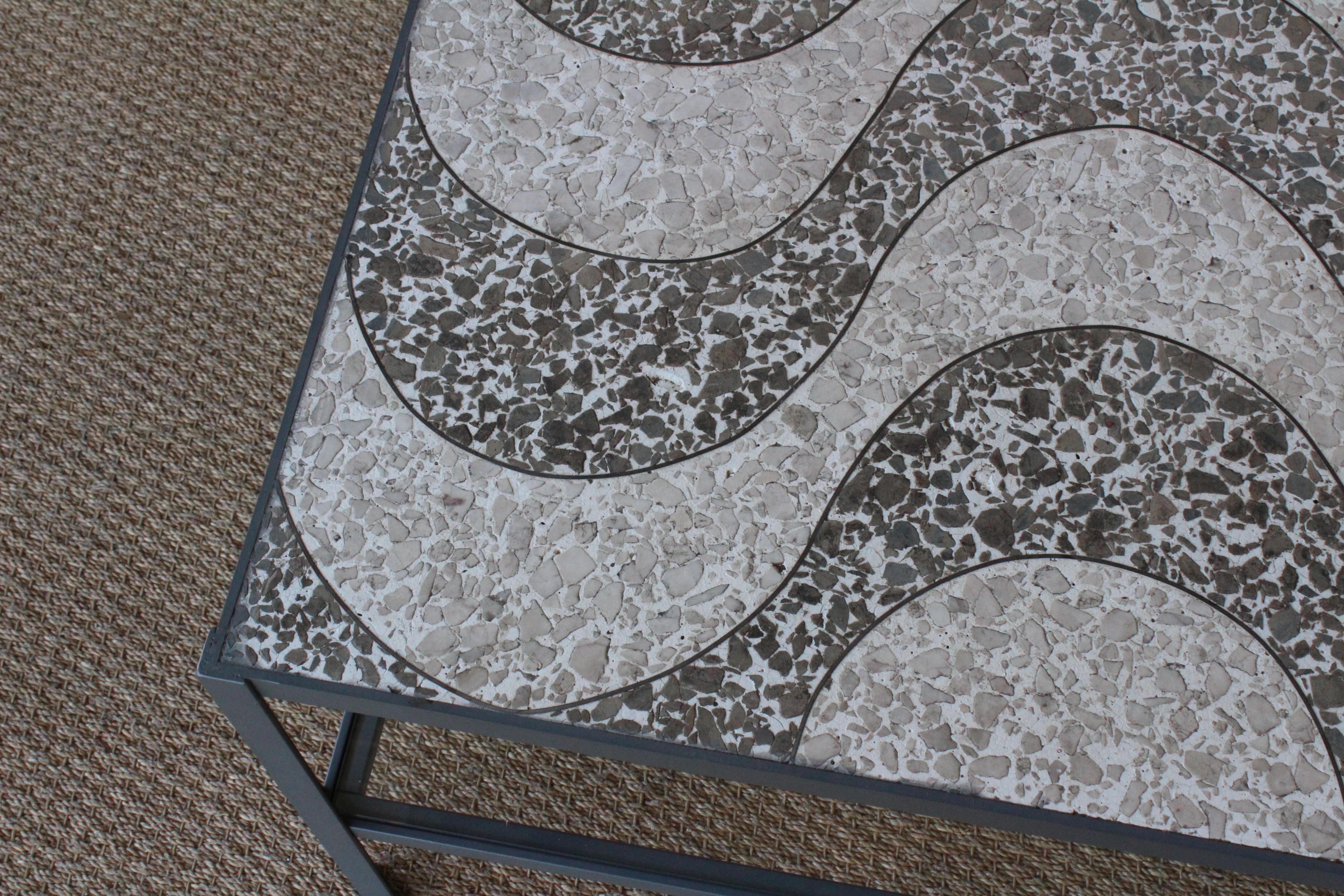 Iron and Terrazzo End Table, Italy, 1960s In Excellent Condition In Los Angeles, CA