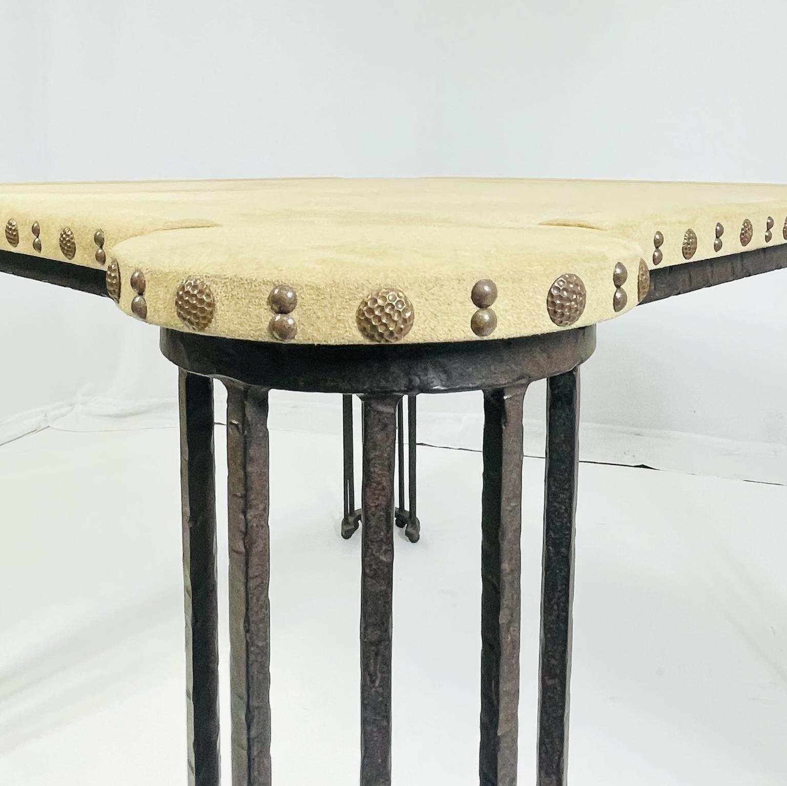 Iron and Ultrasuede Game Table by Marjorie Shushan Studio For Sale 2