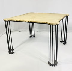 Iron and Ultrasuede Game Table by Marjorie Shushan Studio