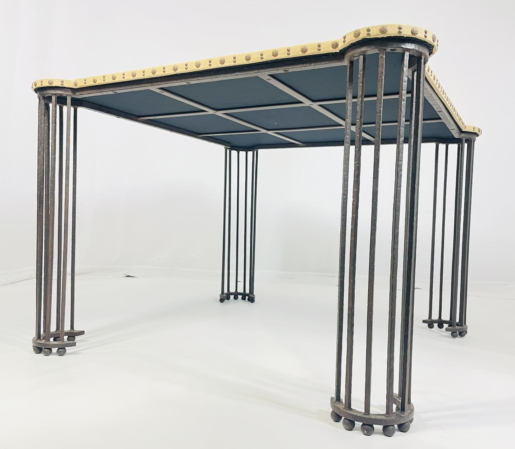 Iron and Ultrasuede Game Table by Marjorie Shushan Studio For Sale 1