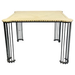 Iron and Ultrasuede Game Table by Marjorie Shushan Studio