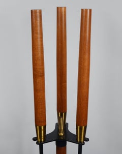 Iron and Walnut Midcentury Fireplace Tools by Seymour
