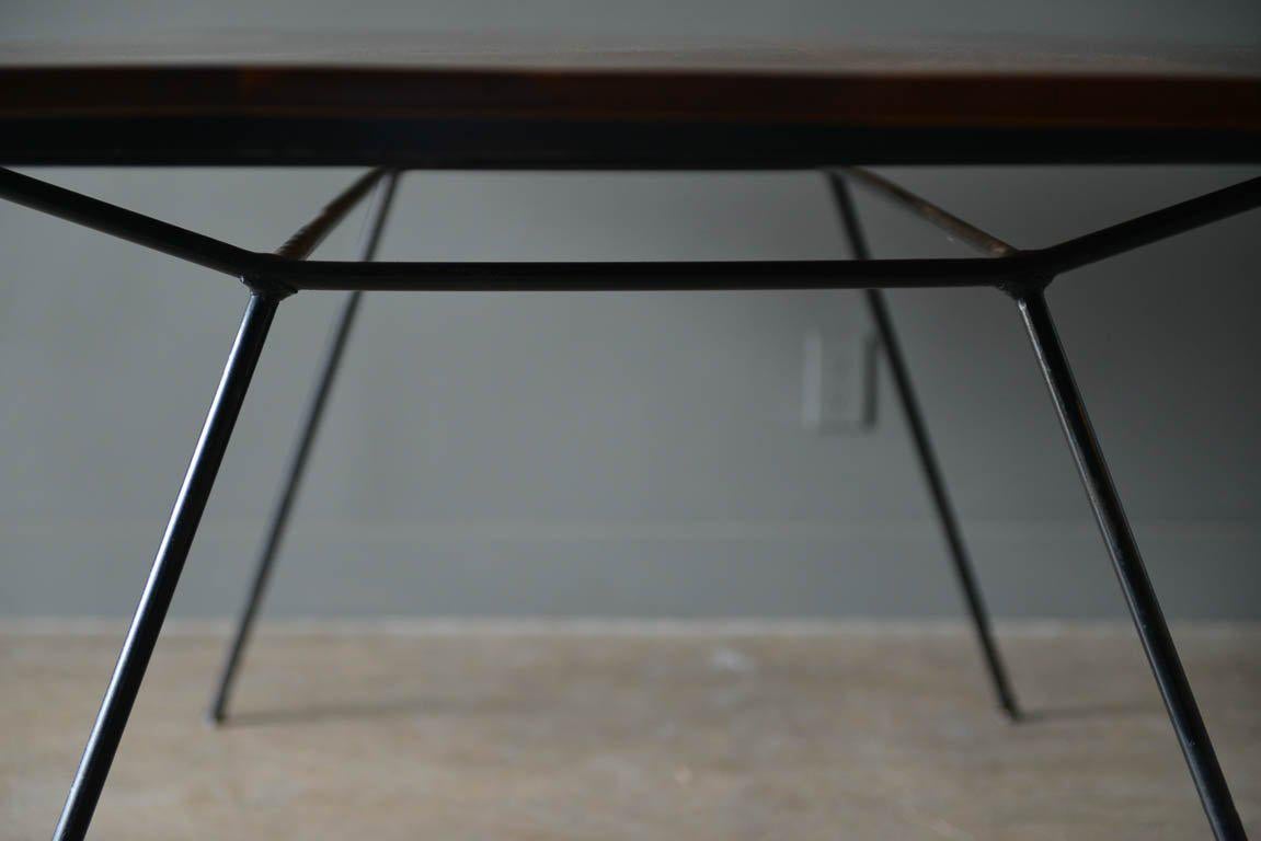 Iron and Walnut Slab Dining Table by Milo Baughman for Pacific Iron Products 4