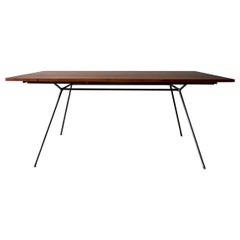 Iron and Walnut Slab Dining Table by Milo Baughman for Pacific Iron Products