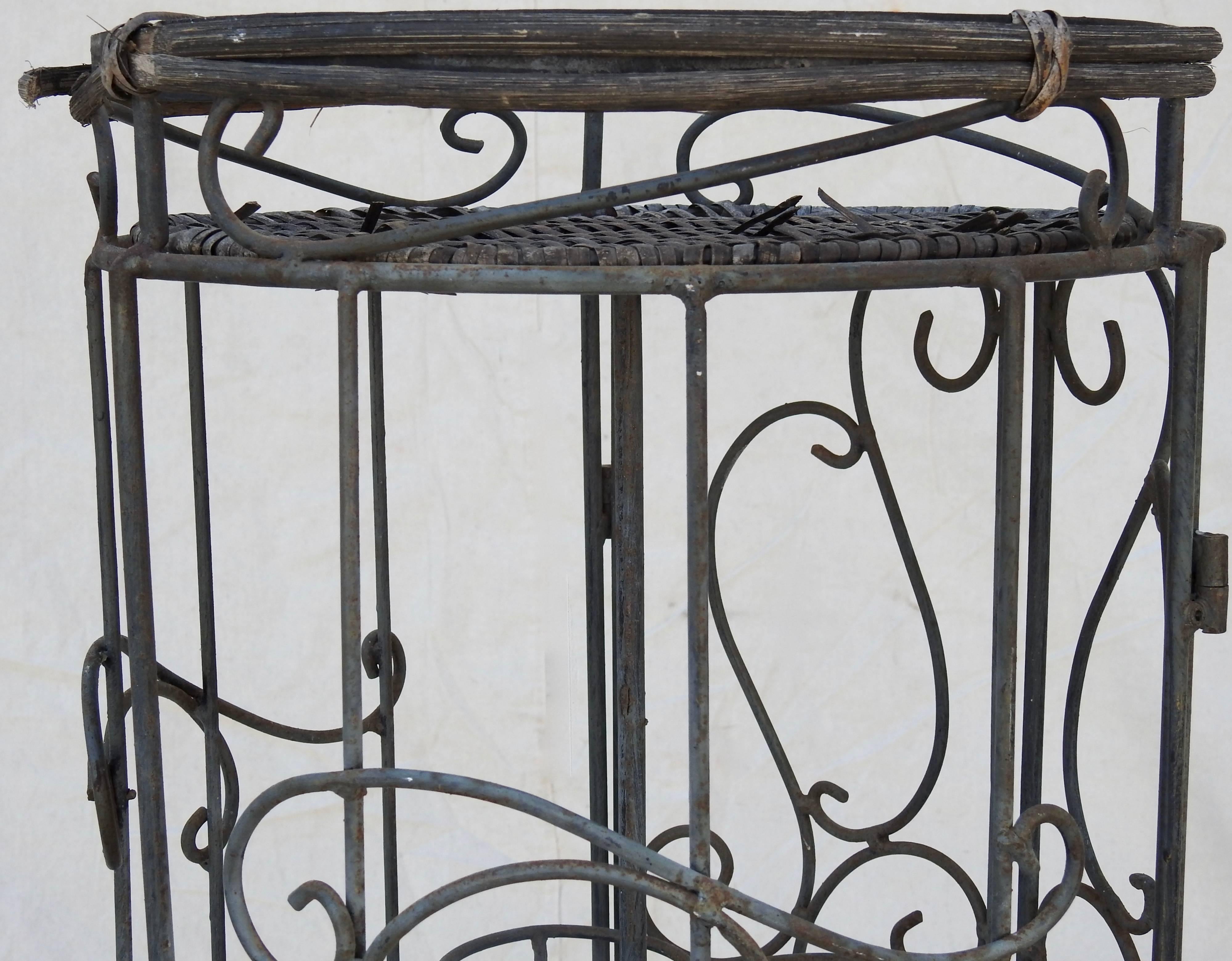 Iron and Wicker Wine Rack, 20th Century For Sale 5