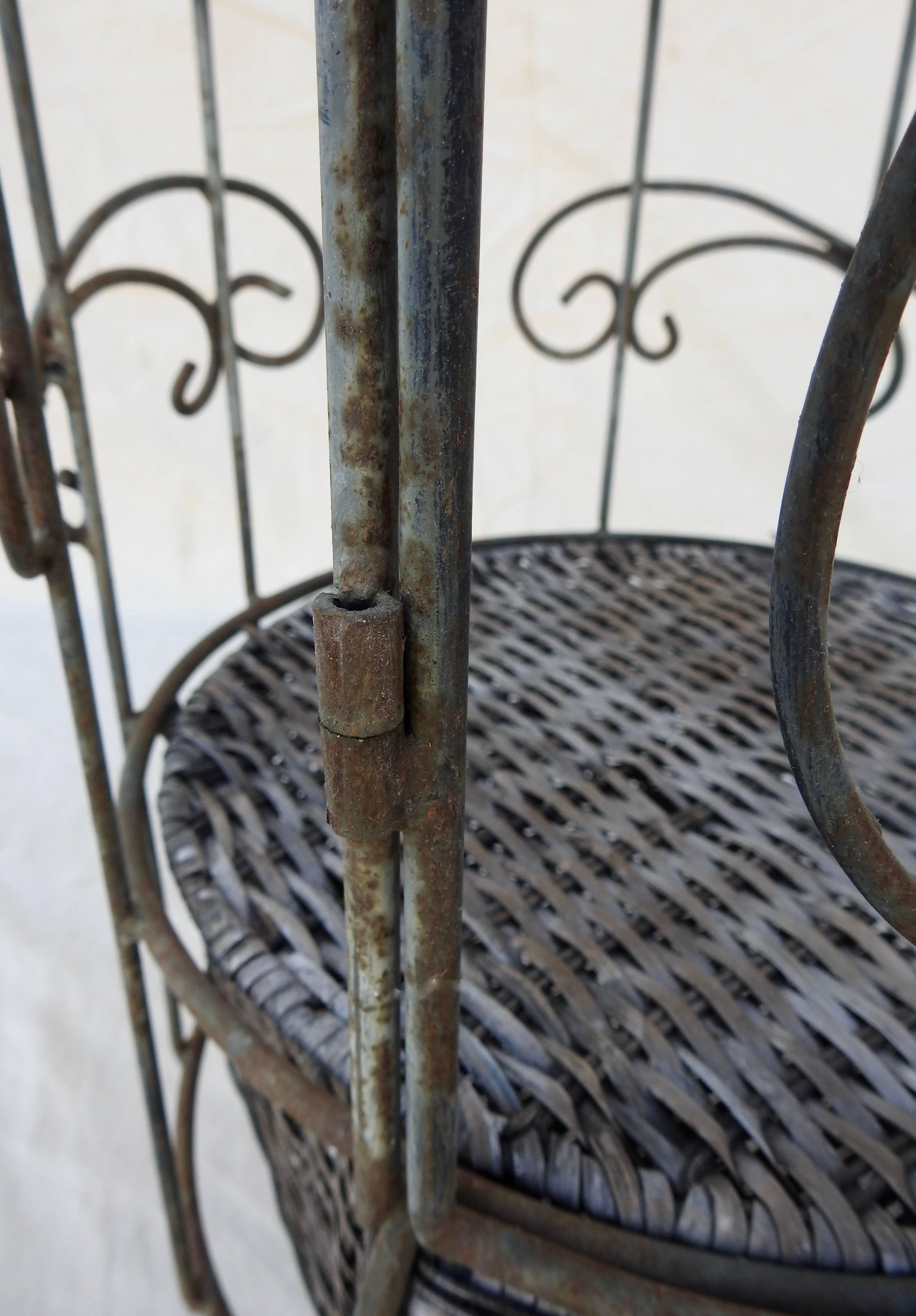 Iron and Wicker Wine Rack, 20th Century For Sale 9