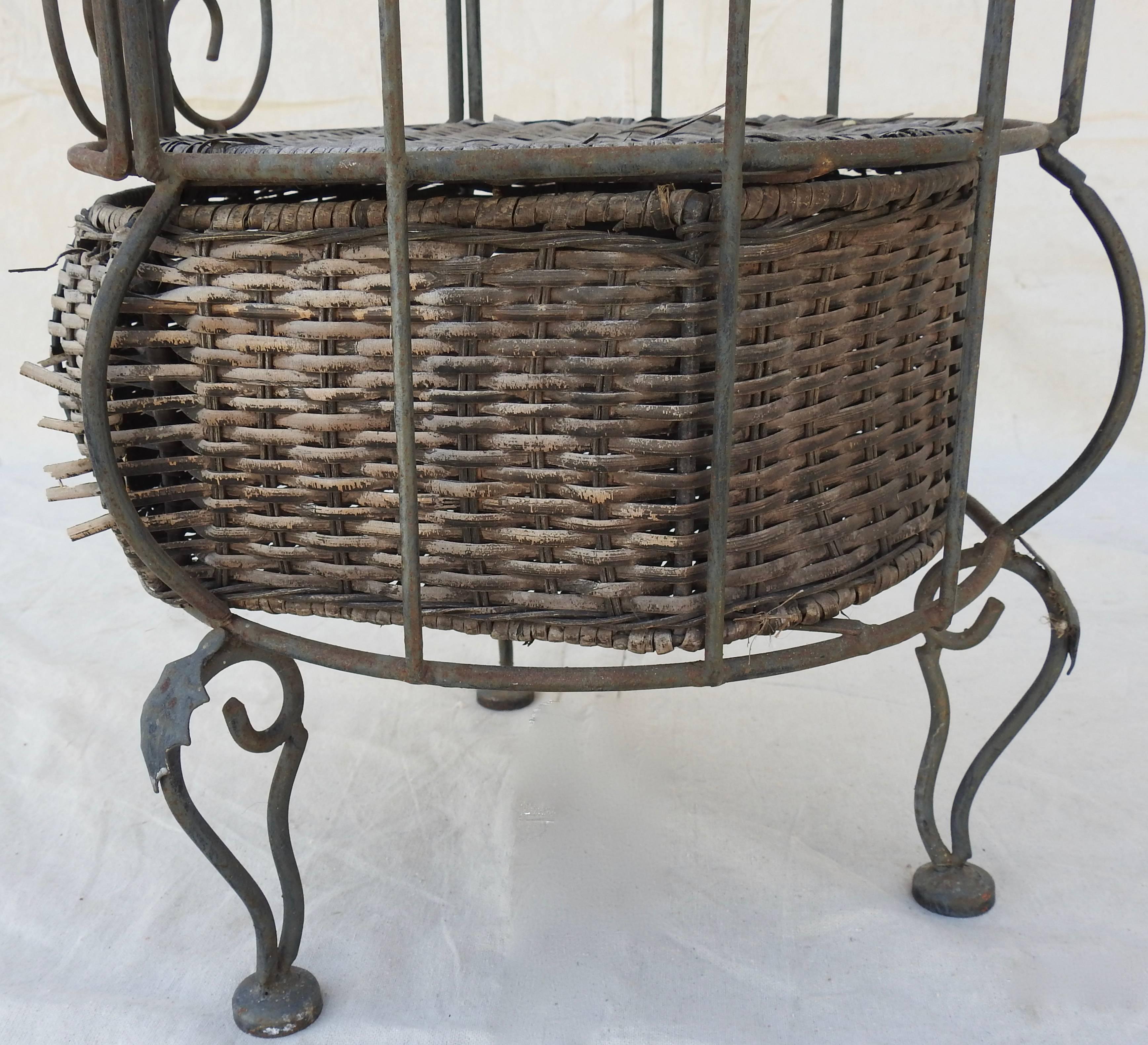 Iron and Wicker Wine Rack, 20th Century For Sale 11