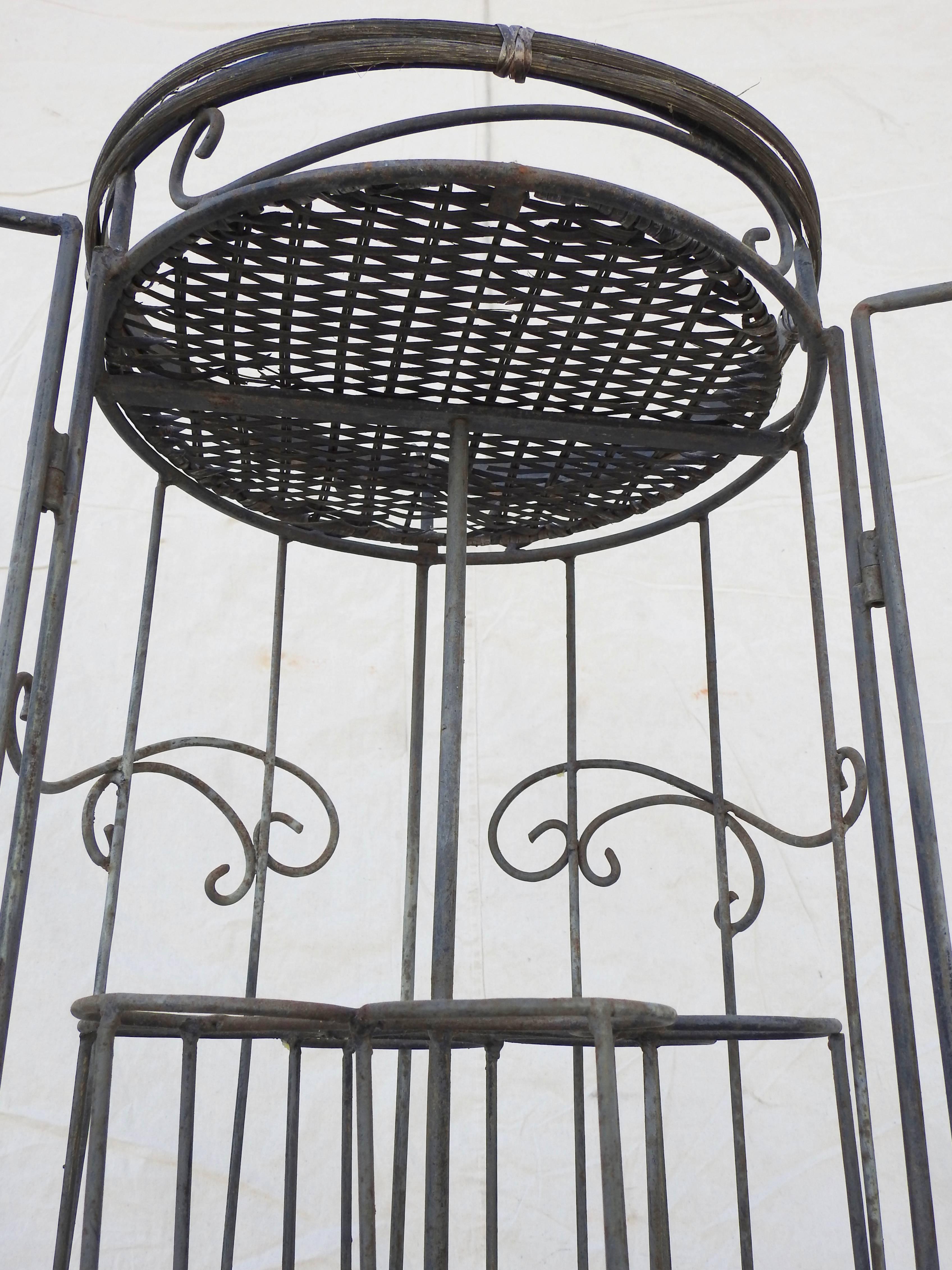 Iron and Wicker Wine Rack, 20th Century For Sale 3