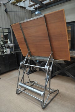Iron and Wood Adjustable Architect's Drafting Desk Table, 1905s