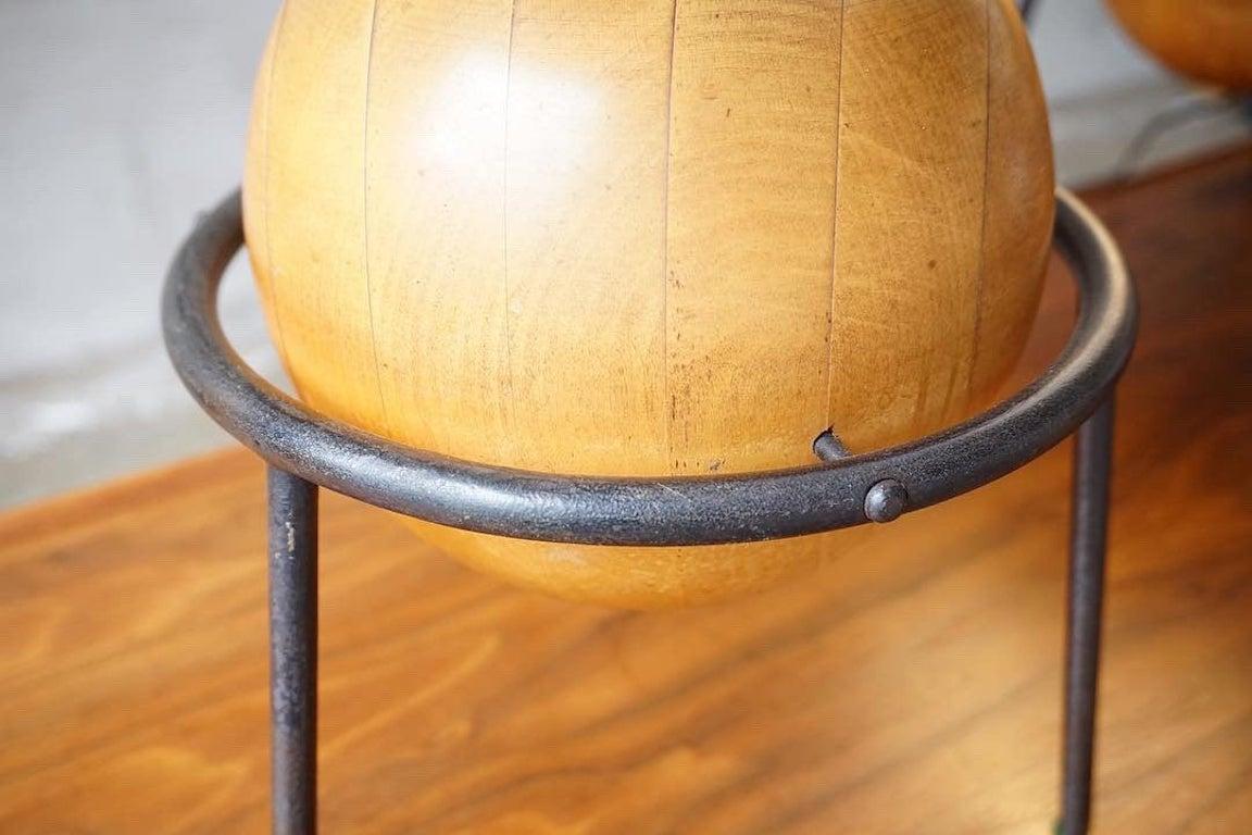 20th Century Iron and Wood Albert Blake Table Lamps