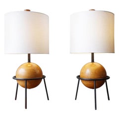 Iron and Wood Albert Blake Table Lamps