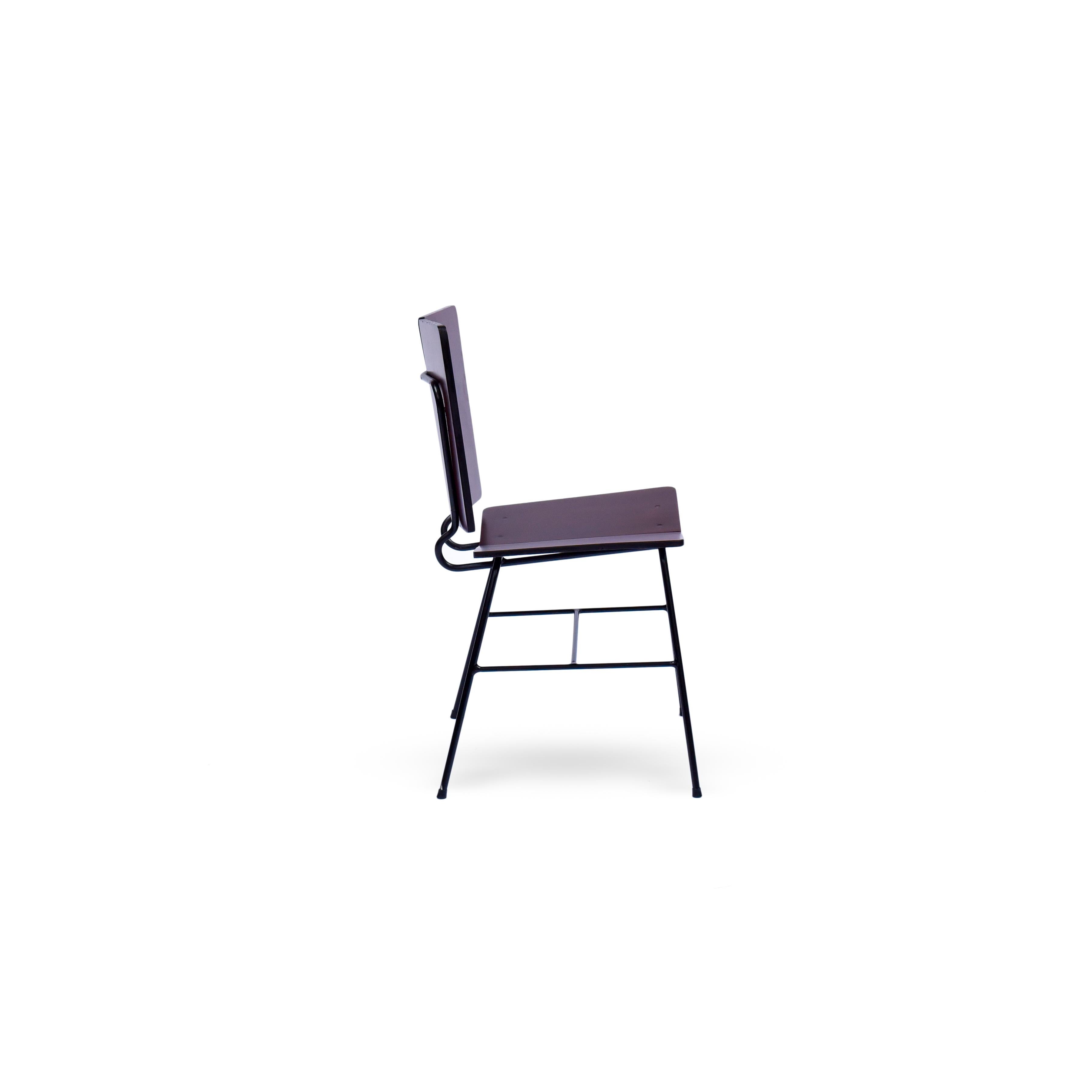 Iron and Wood Chair by Jean Gillon for Italma For Sale 1