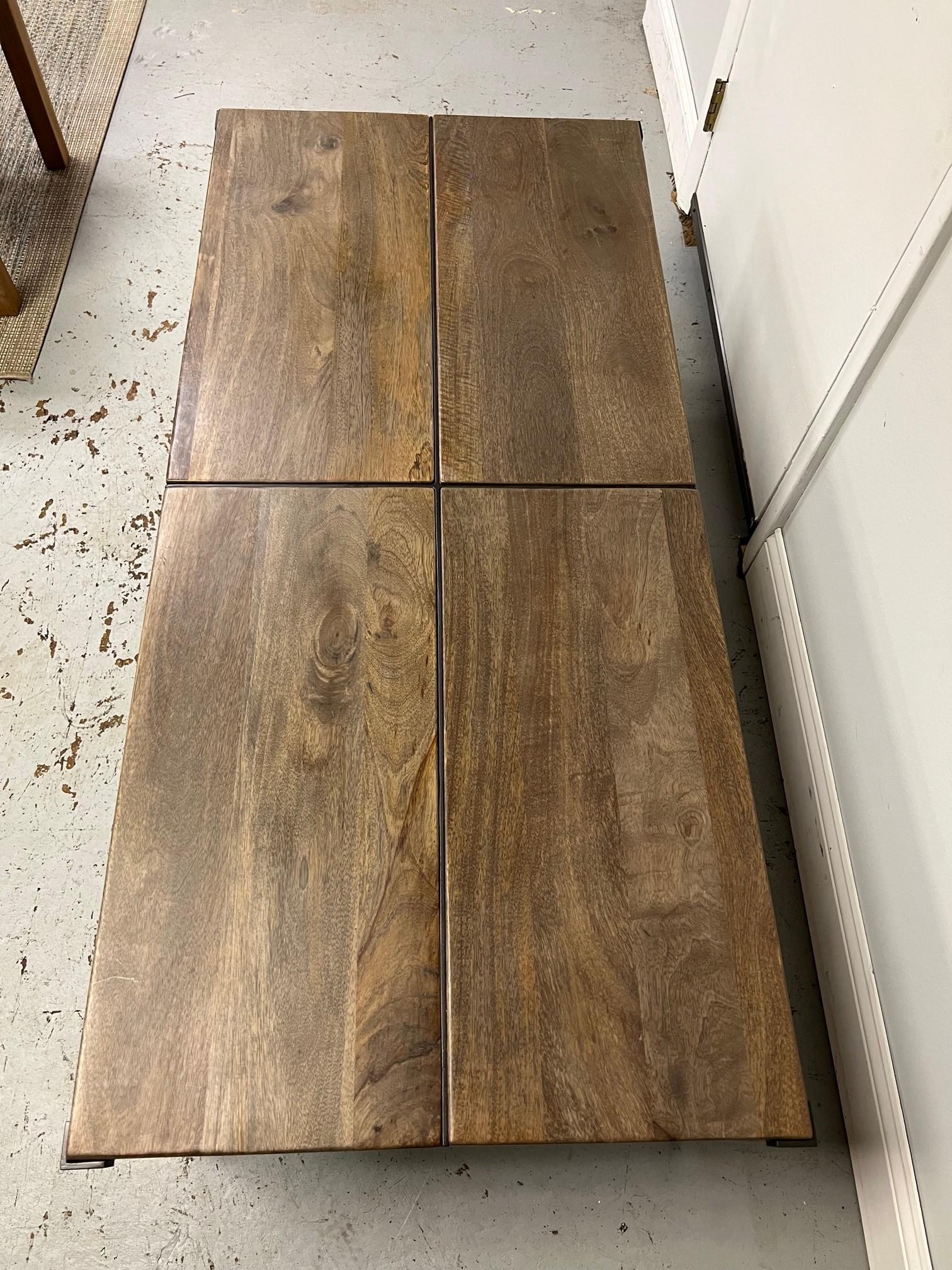 Indian Iron and Wood Coffee Table Imported from India For Sale