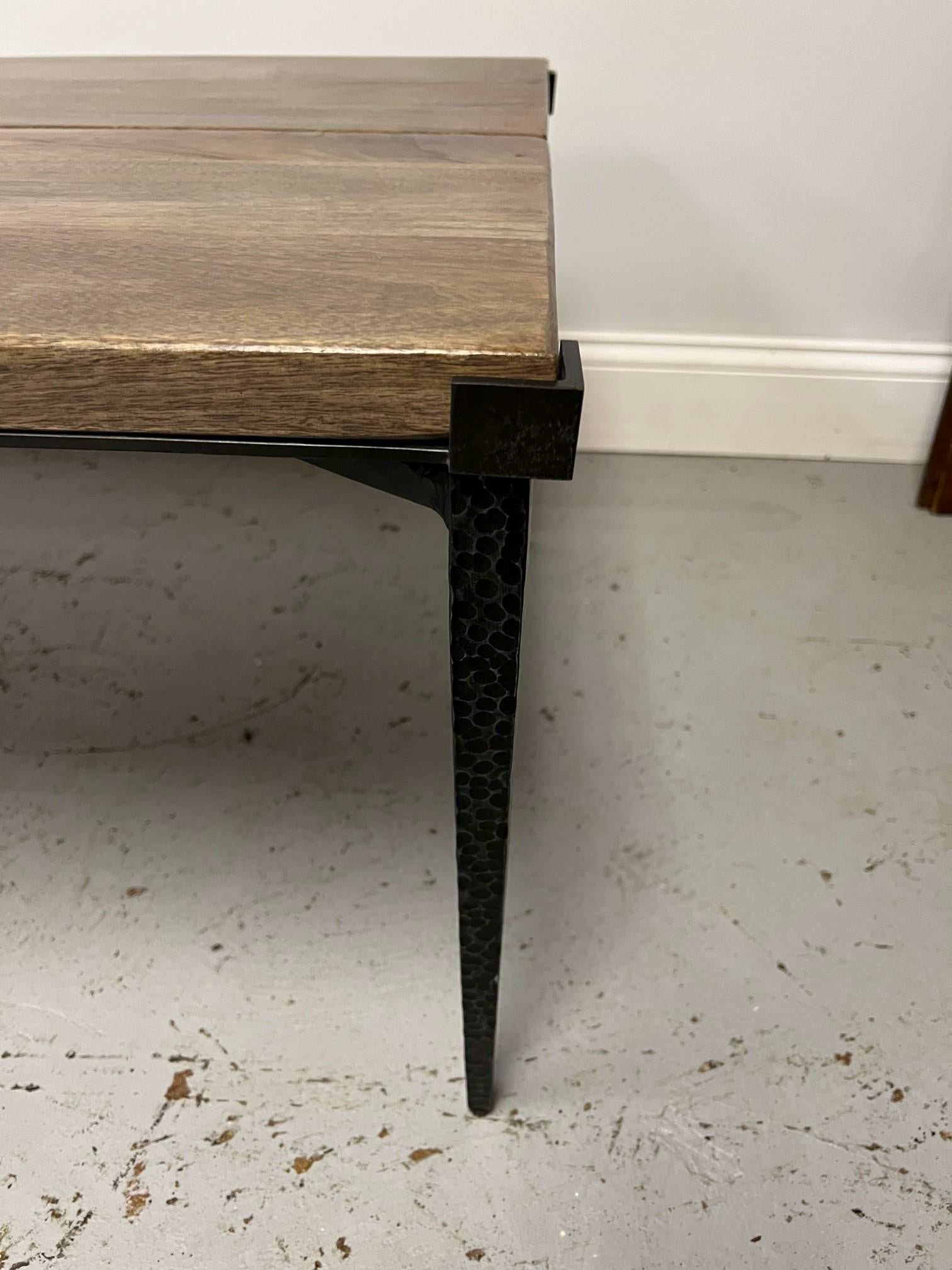 Iron and Wood Coffee Table Imported from India In Good Condition For Sale In Stamford, CT