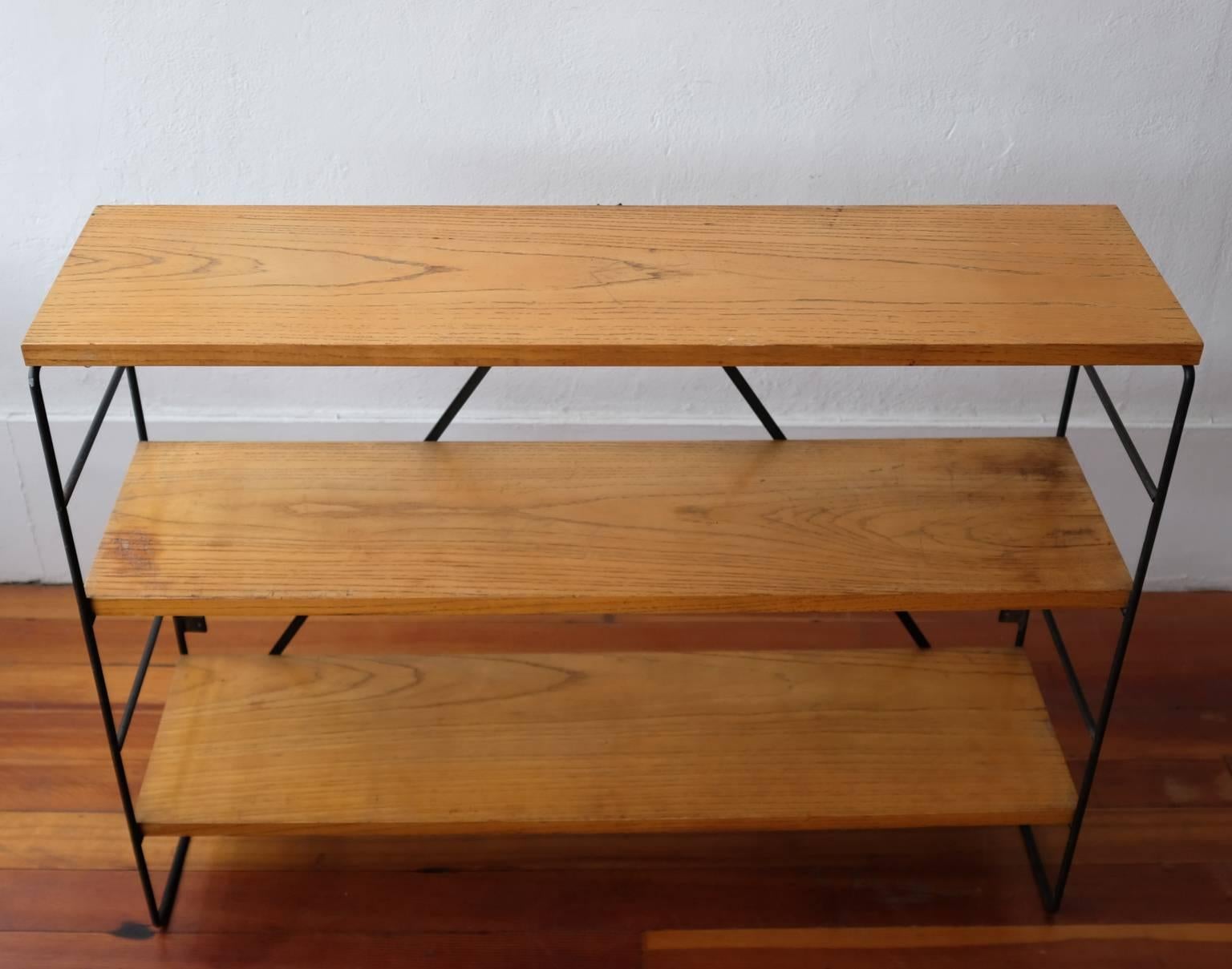 Mid-20th Century Iron and Wood Shelf, 1950s