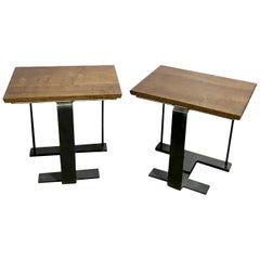 Iron and Wood Tables After Pierre Chareau SN2