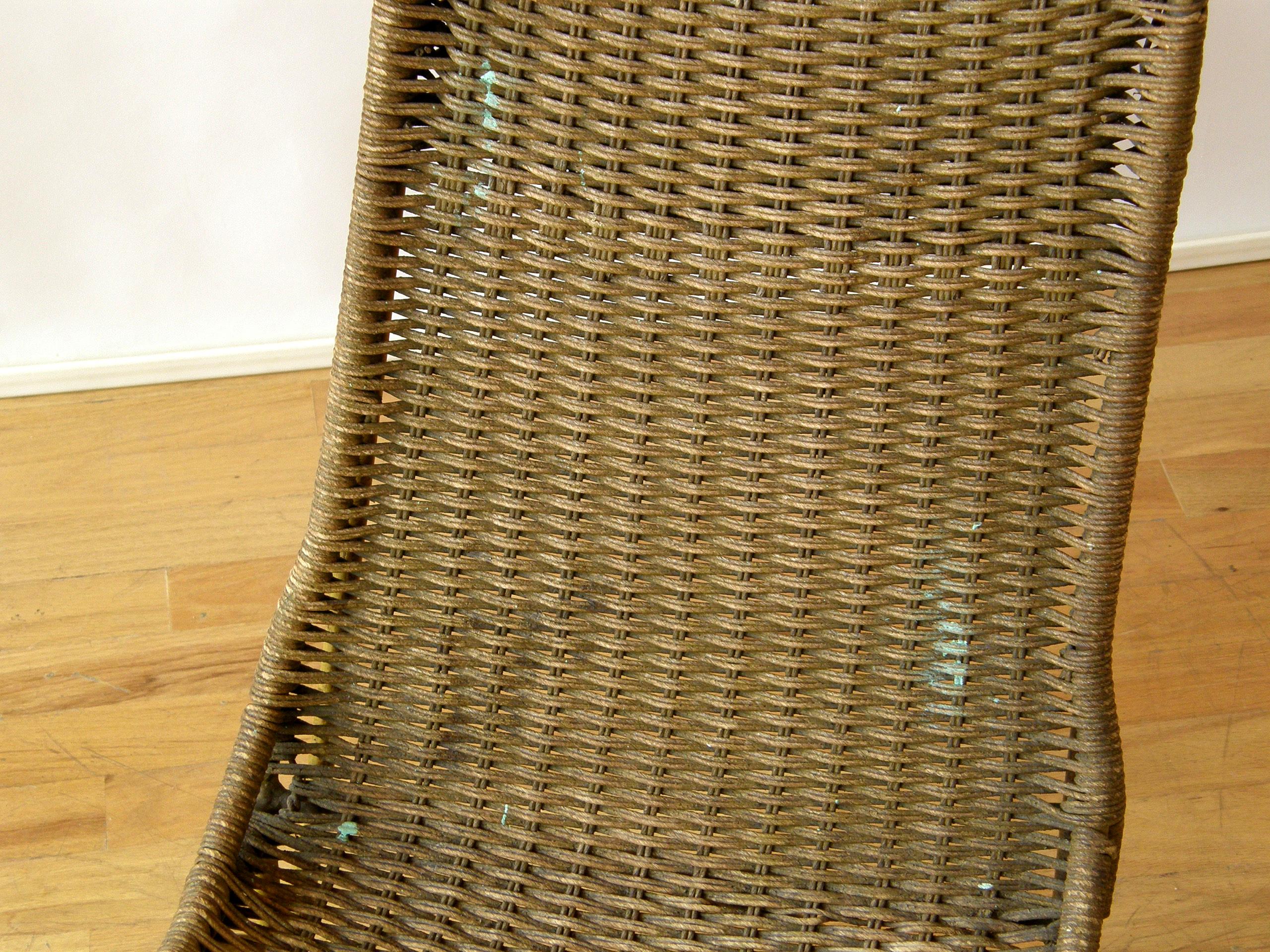 Iron and Woven Rush Pilot or Passenger Seat from a circa 1920s Aircraft For Sale 3
