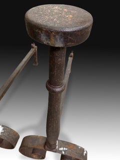 Iron Andirons or Fire Dogs Pair, 19th Century