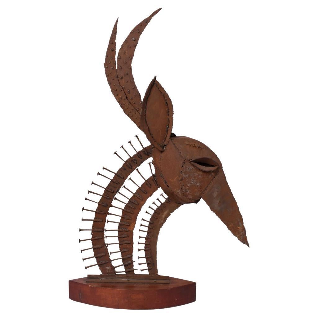 Iron Antelope Sculpture, 1970s For Sale