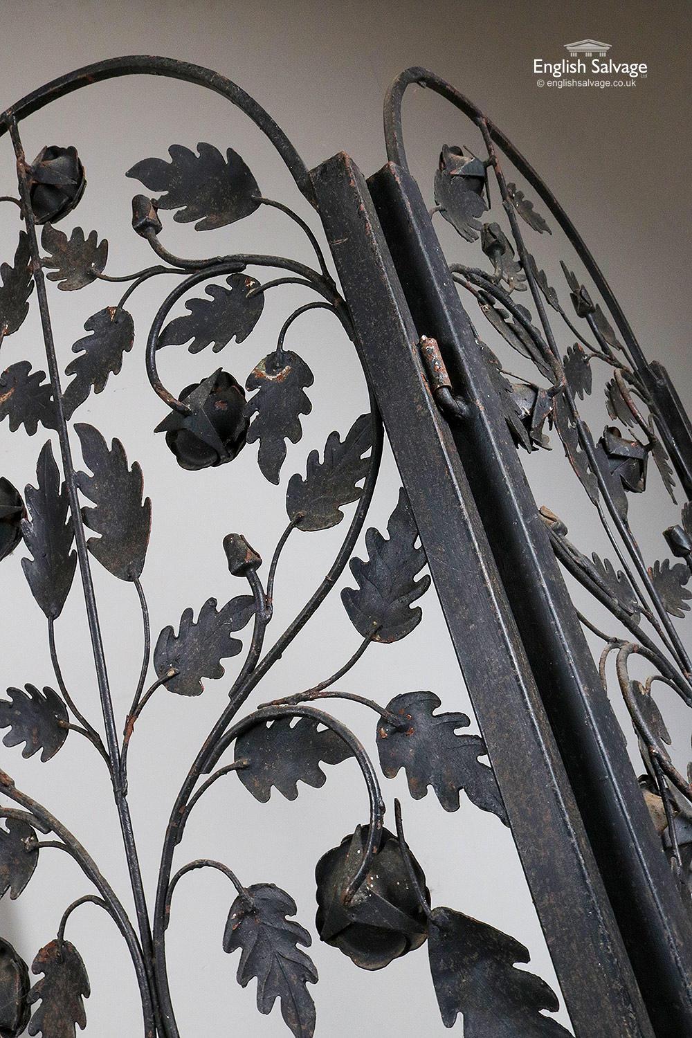 Iron Arched Top Four-Panel Folding Screen, 20th Century For Sale 2