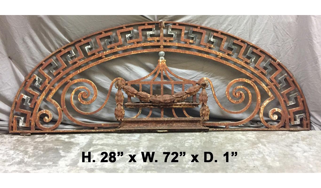 Fine Italian hand forged wrought iron architectural over door panel,early 20th century. rusty finish.
Meticulous attention has been given to every details.
In addition, it can be used as a indoor or out door panel.