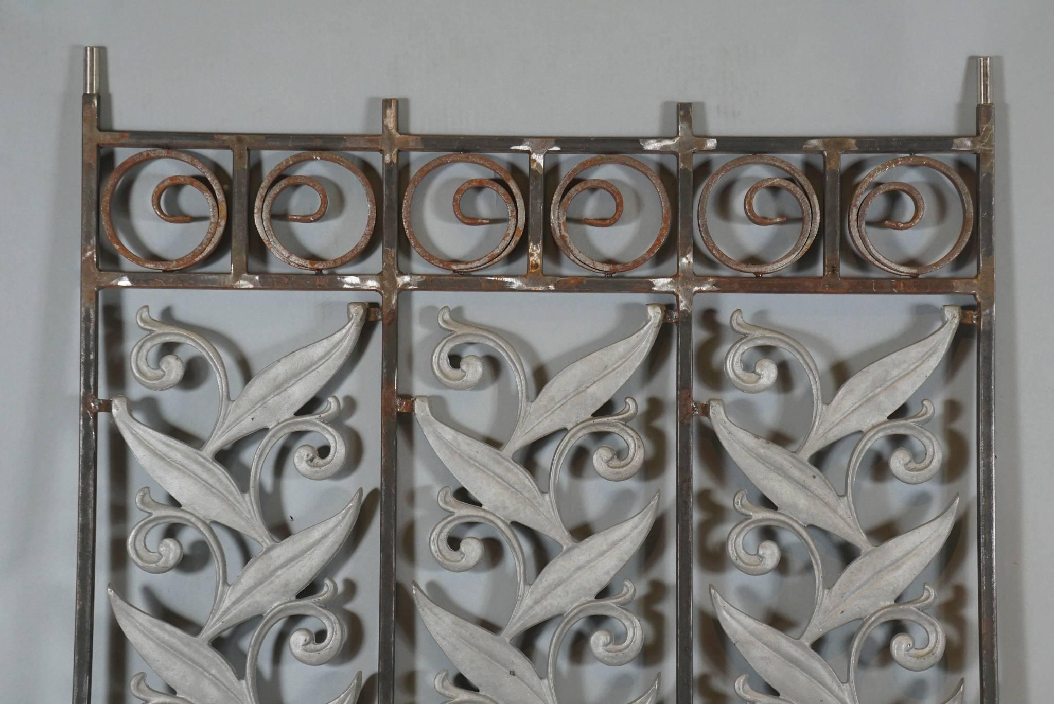 North American Iron Architectural Panels with Botanical Motif