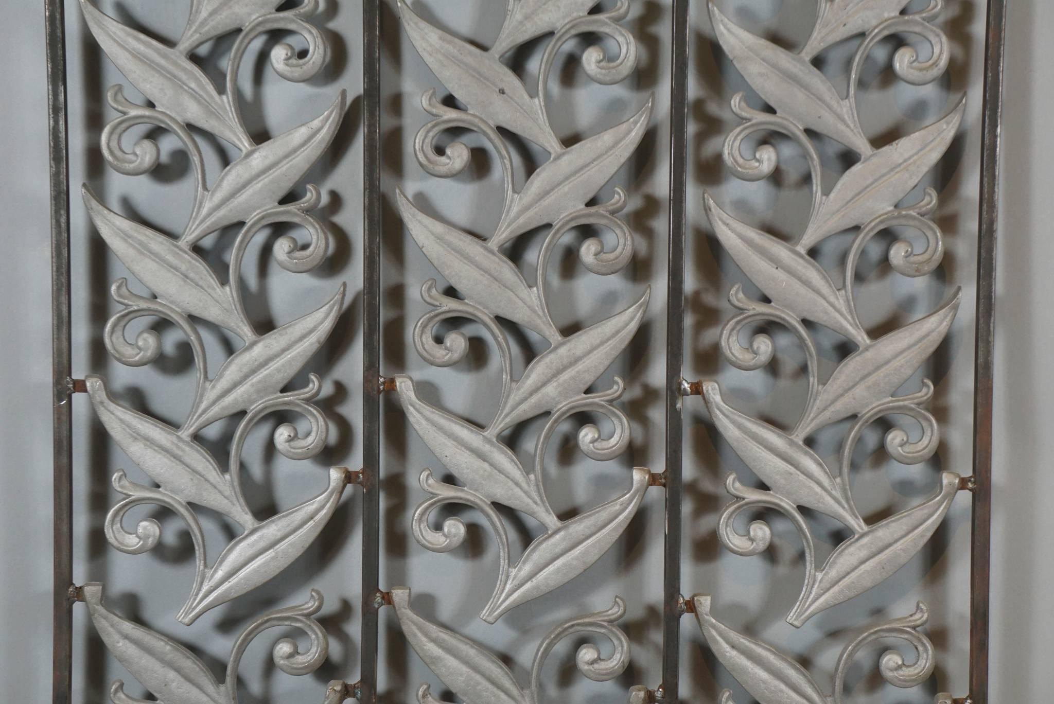 Iron Architectural Panels with Botanical Motif In Excellent Condition In Hudson, NY