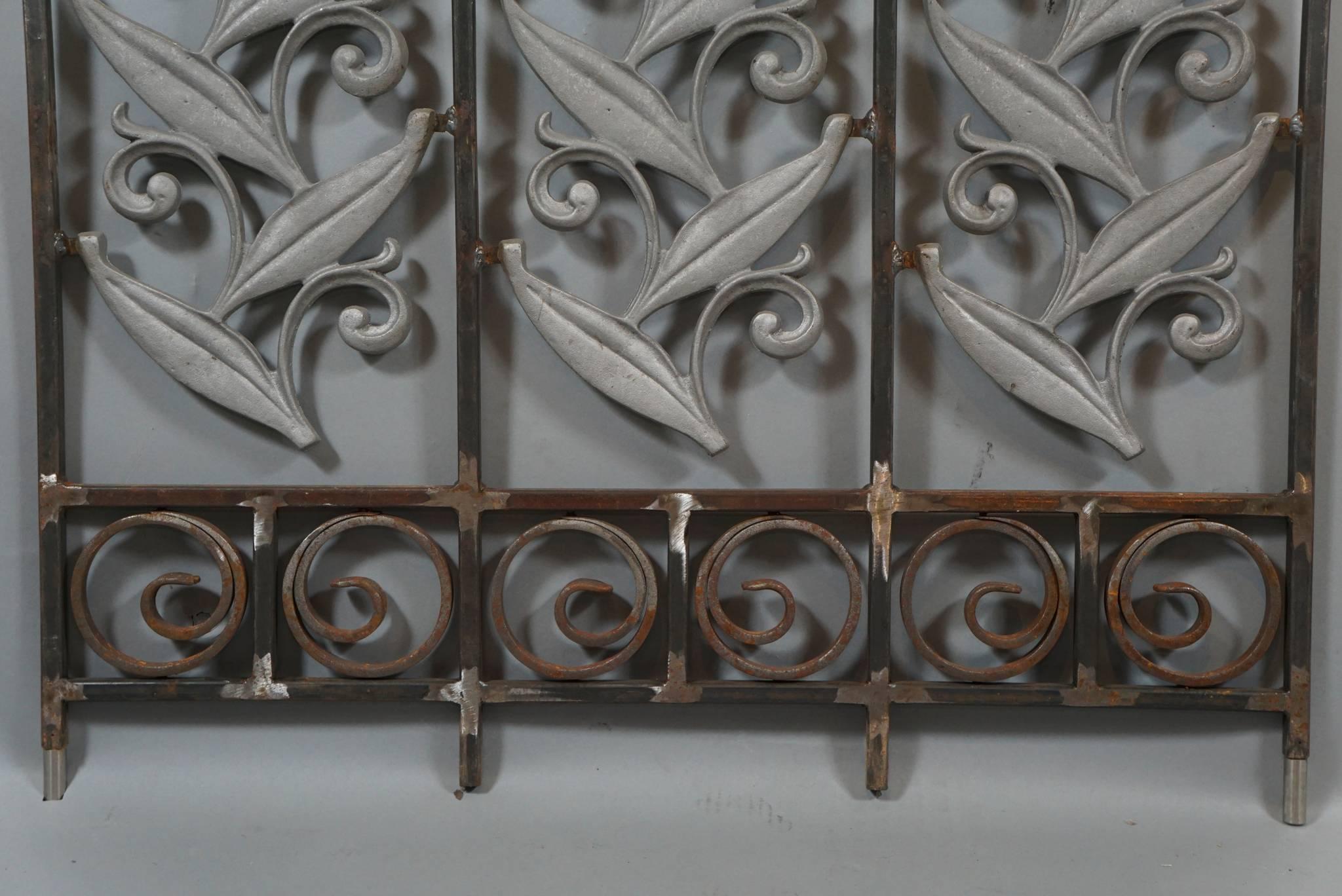 20th Century Iron Architectural Panels with Botanical Motif