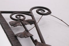 Iron Art Deco Mirror with Black Metal Flowers