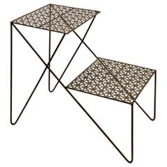 Iron Atomic Age Step end Table Midcentury