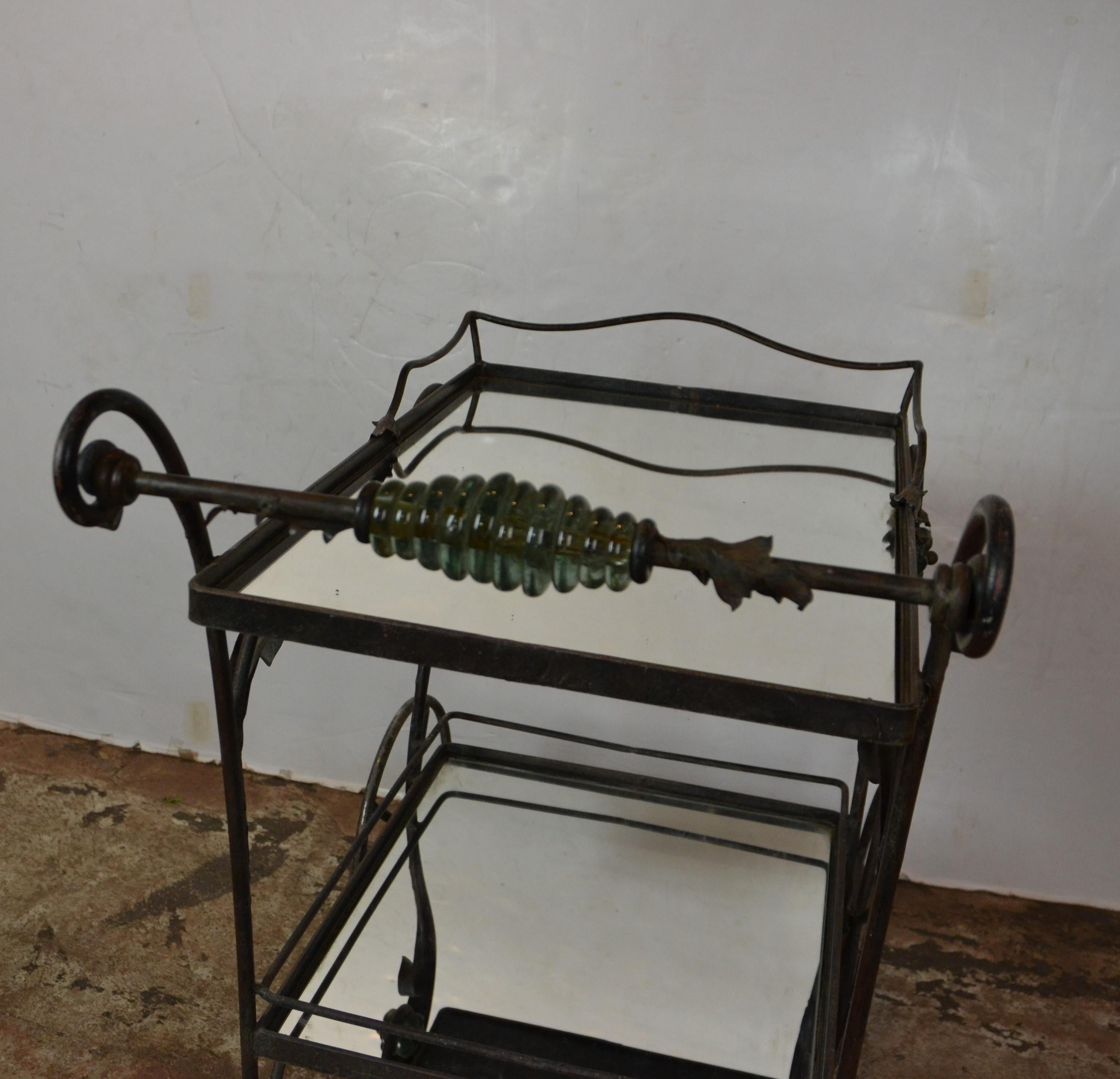 Mid-20th Century Iron Bar Cart