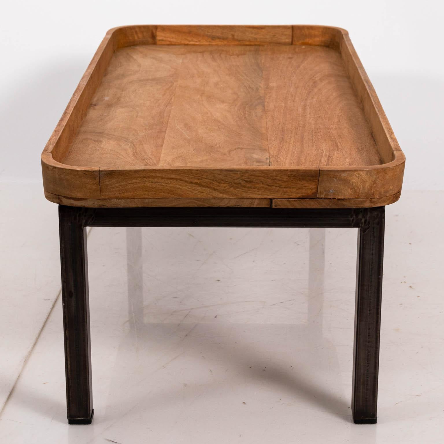 Bleached Iron Base Tray Table