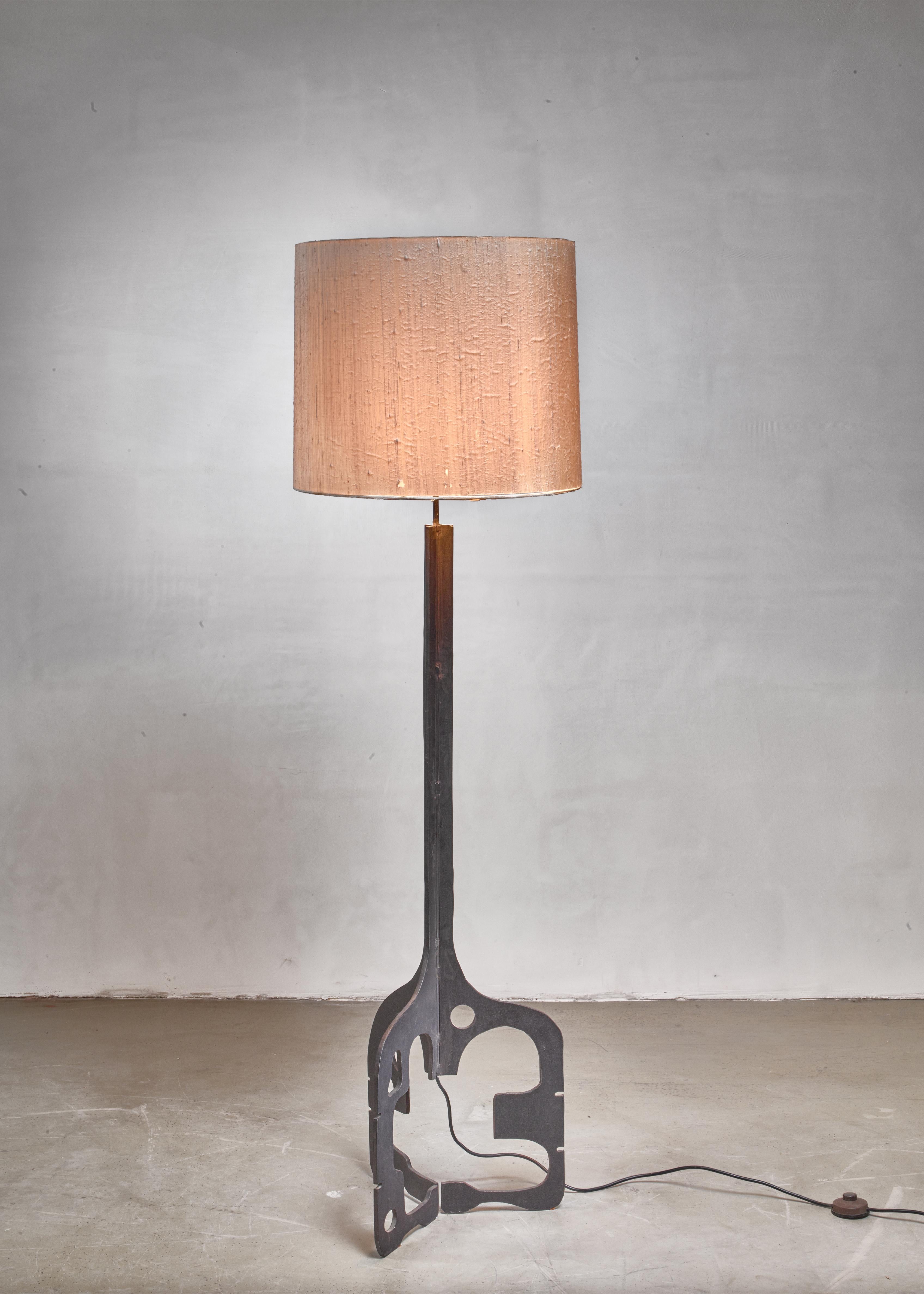 Mid-20th Century Iron Based Sculptural Floor Lamp, Germany, 1950s For Sale