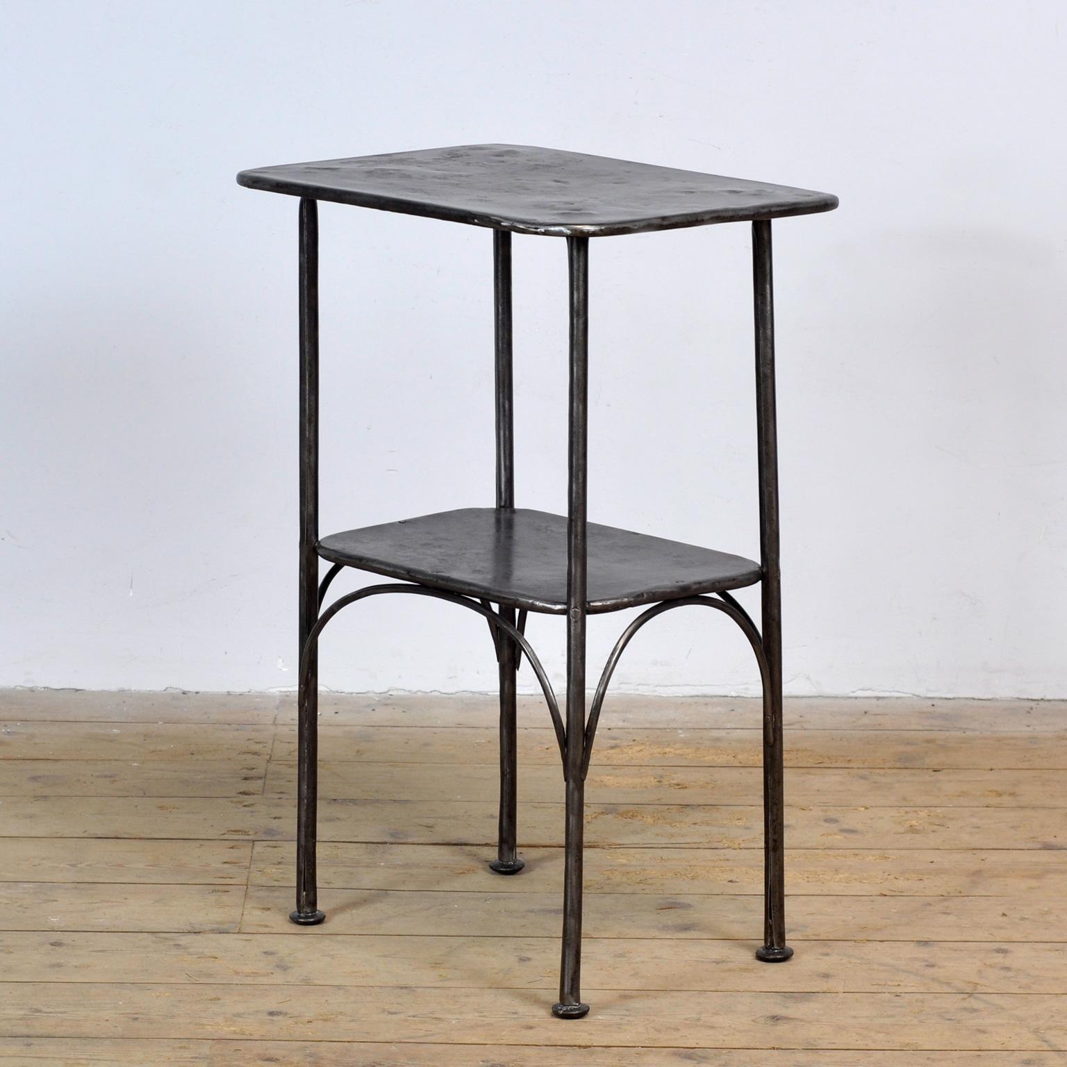 Hungarian Iron Bedside Table, 1910s