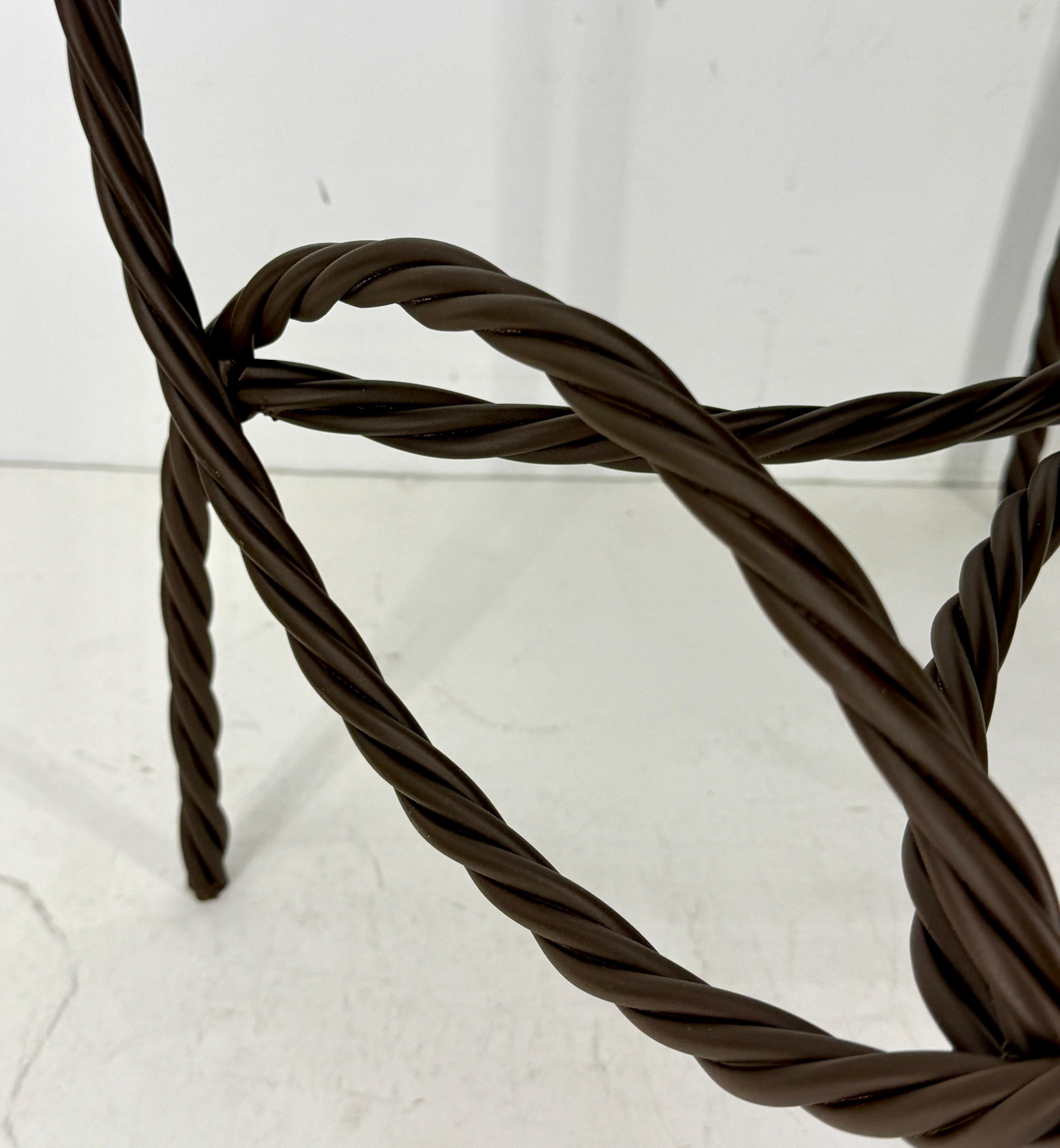 American Iron Bench Side Table Stool- Louis Vuitton Monogram Fabric For Sale