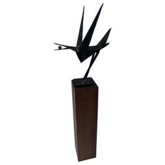 Iron Bird on Wood Base