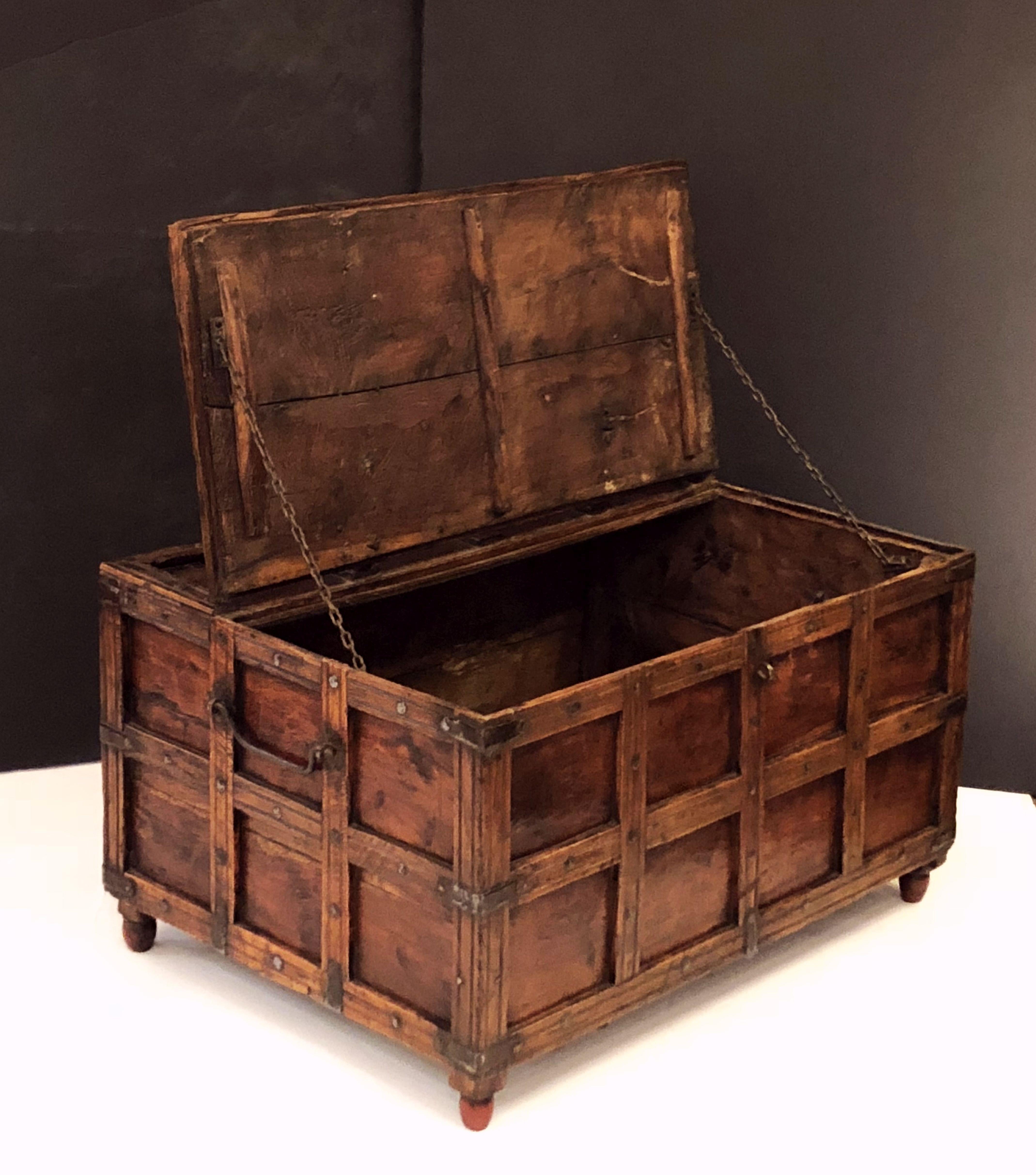 Iron-Bound Stick Box or Trunk from British Colonial India 'The Raj' 3