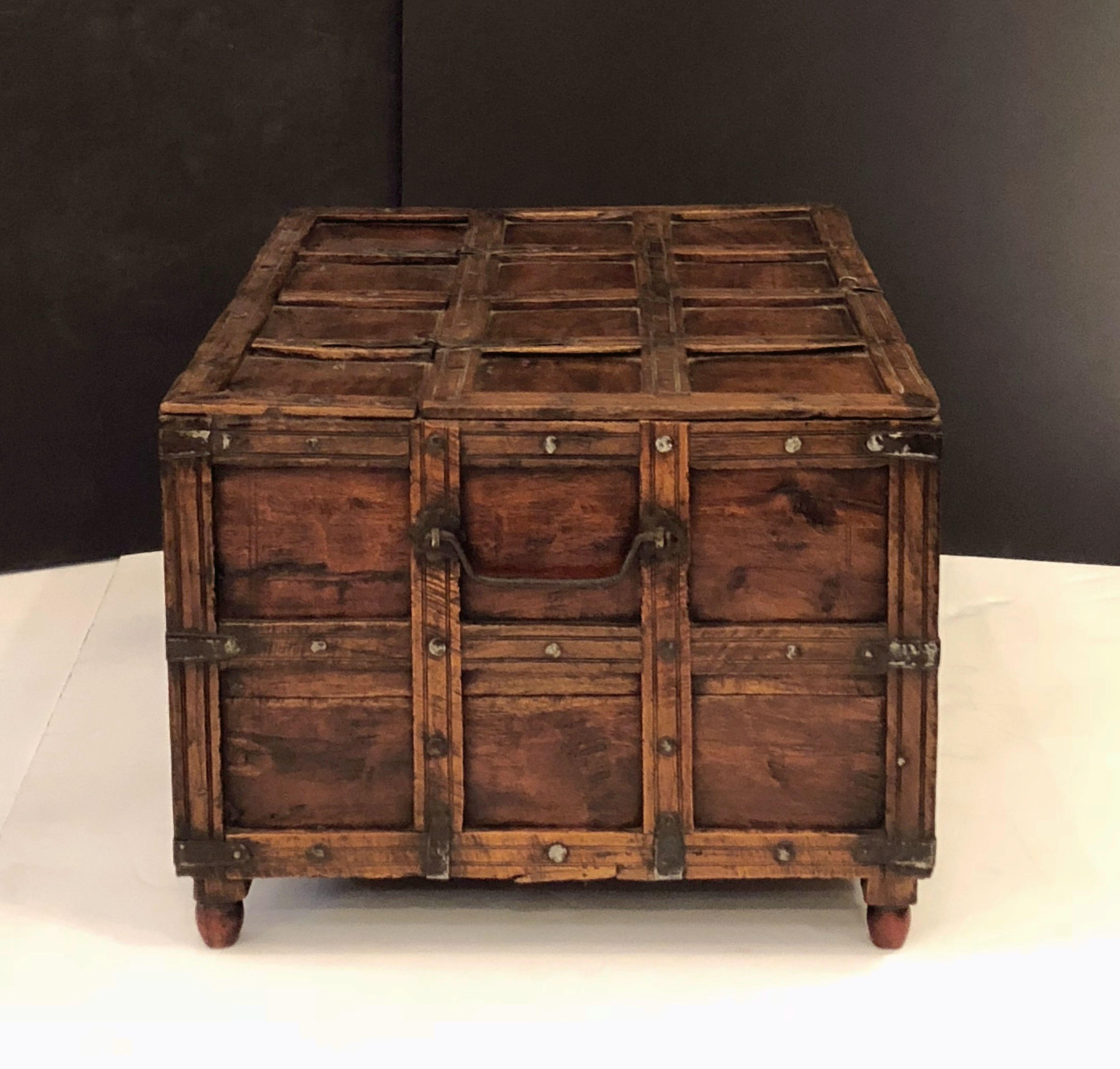 Iron-Bound Stick Box or Trunk from British Colonial India 'The Raj' In Good Condition In Austin, TX
