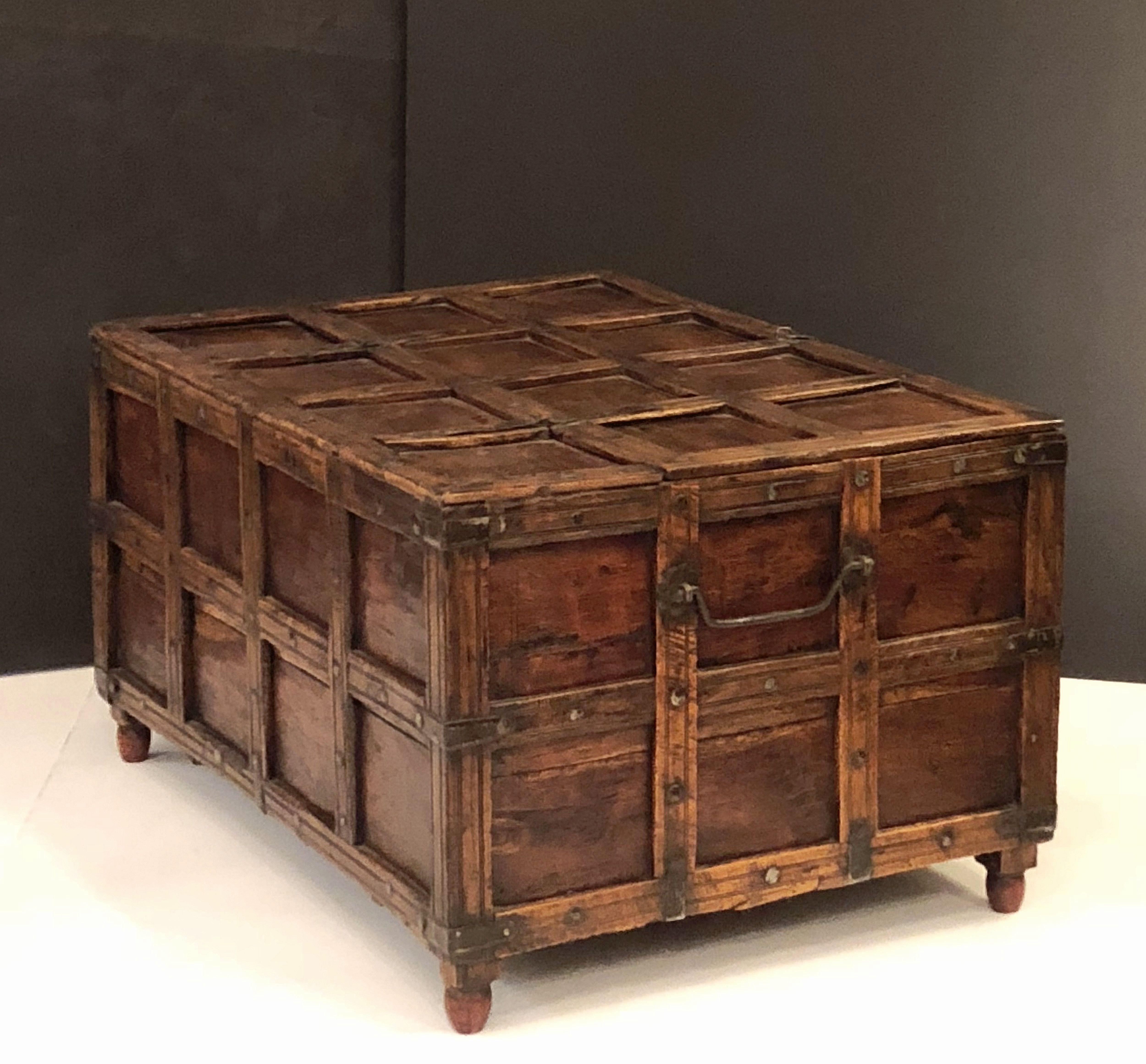 19th Century Iron-Bound Stick Box or Trunk from British Colonial India 'The Raj'