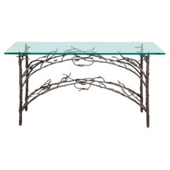 Vintage Iron Branch Console Table After Diego Giacometti