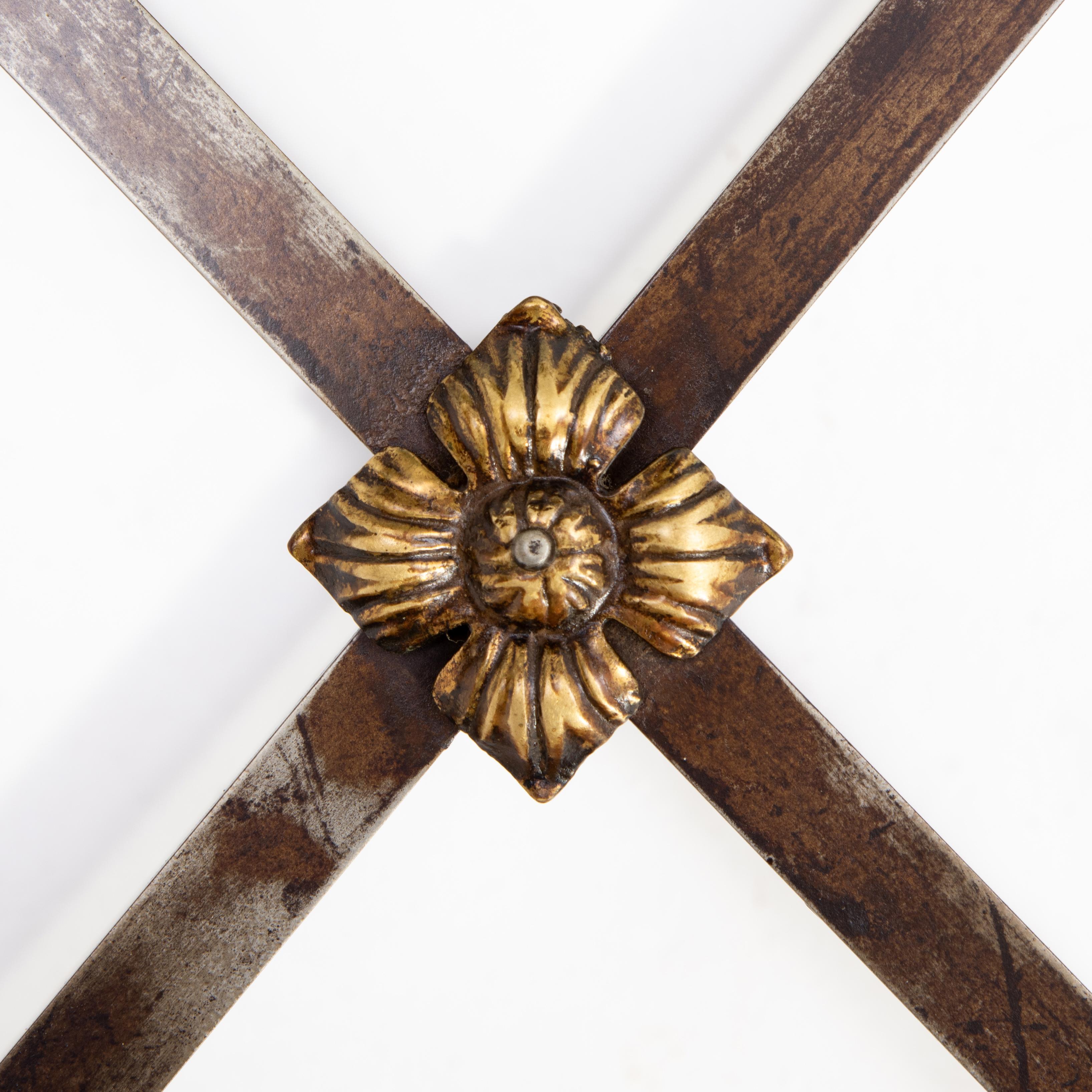 Sgabello con base a X in ferro e ottone Oscar Bruno Bach Neoclassico anni '20 in vendita 12