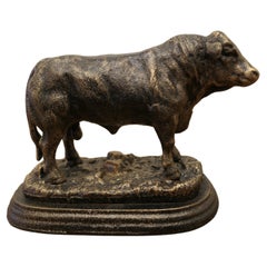 Iron Bull Desk Ornament with Bronze Finish Patina 